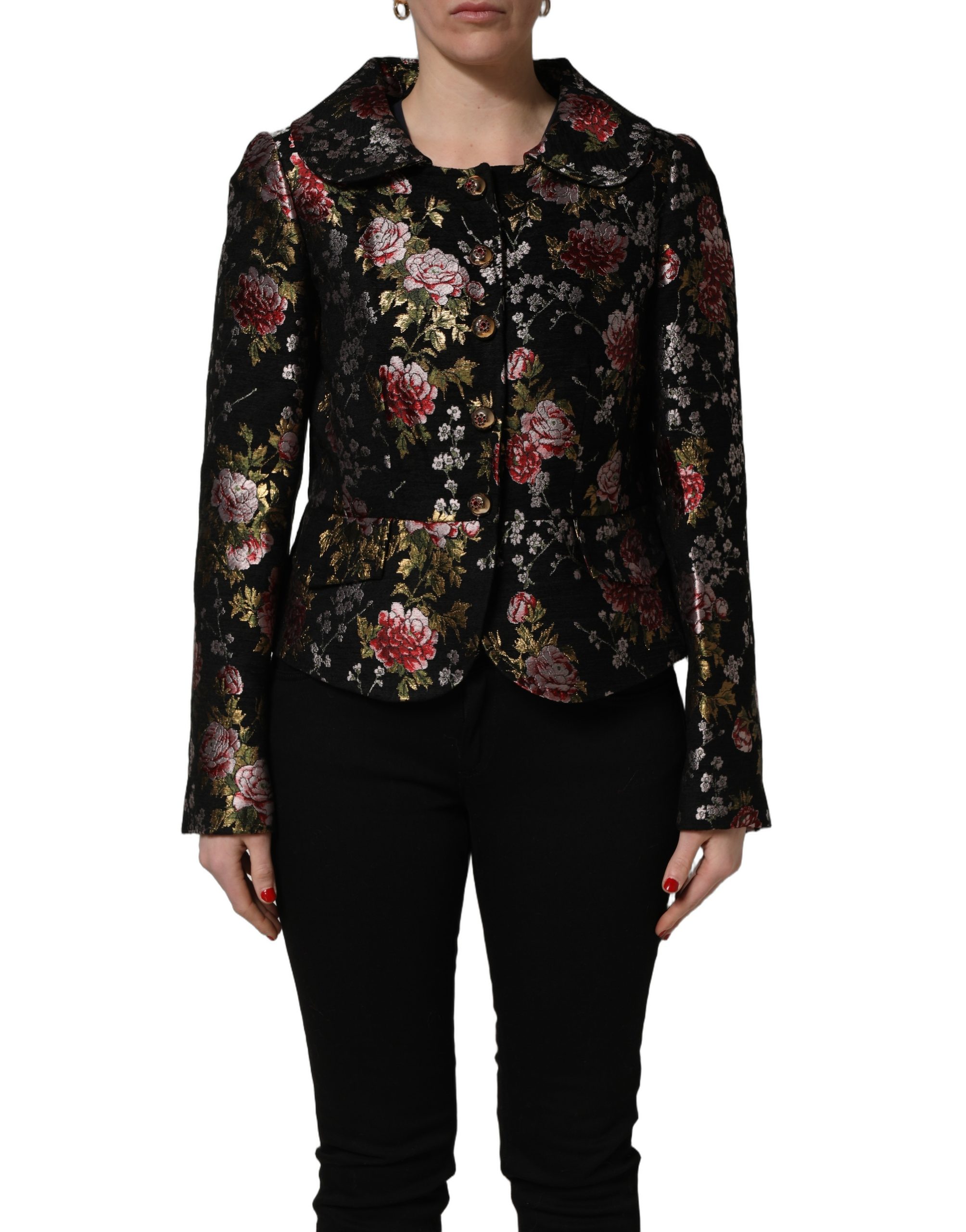 Dolce & Gabbana Multicolor Floral Brocade Blazer Jacket - Image 2