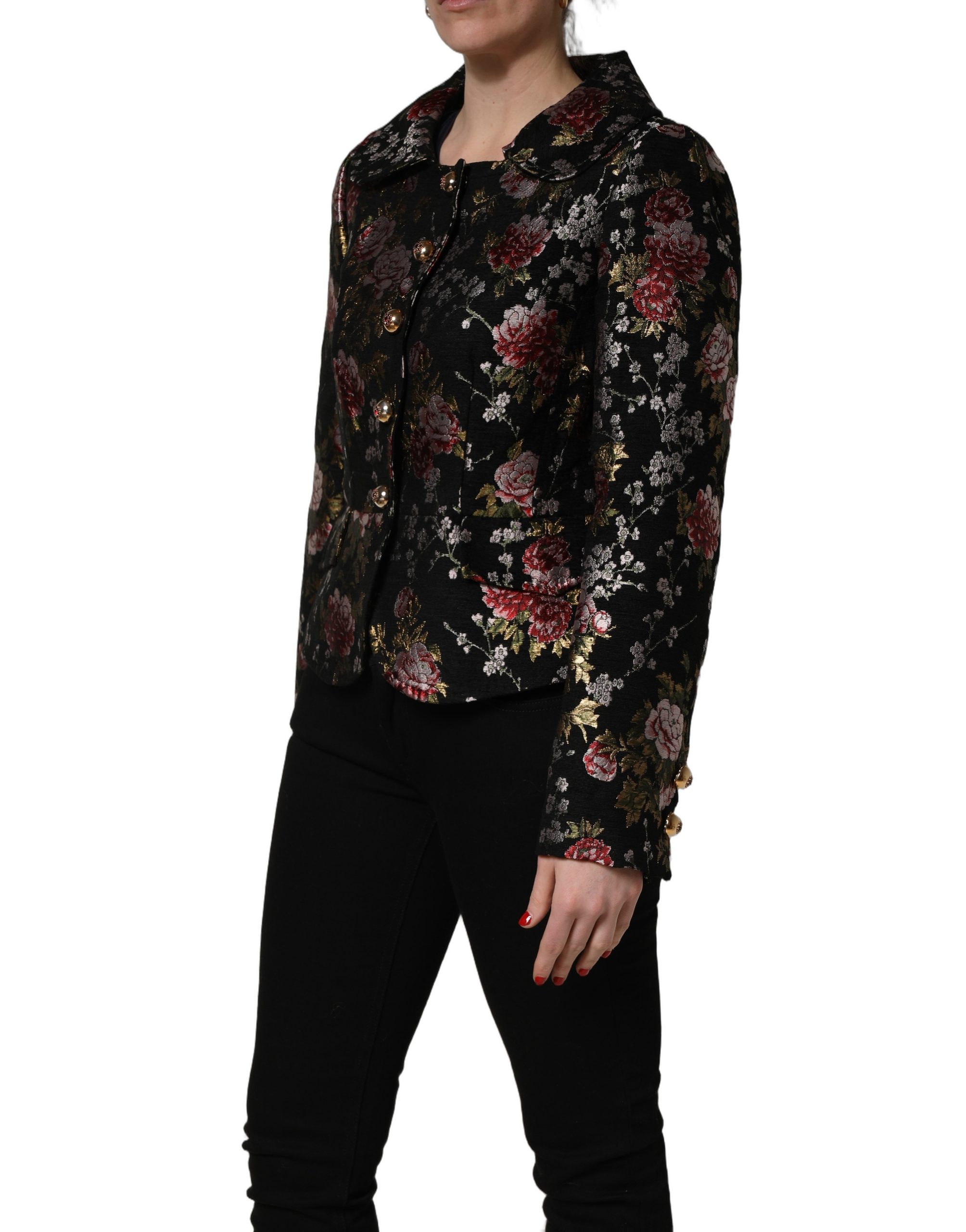 Dolce & Gabbana Multicolor Floral Brocade Blazer Jacket - Image 3