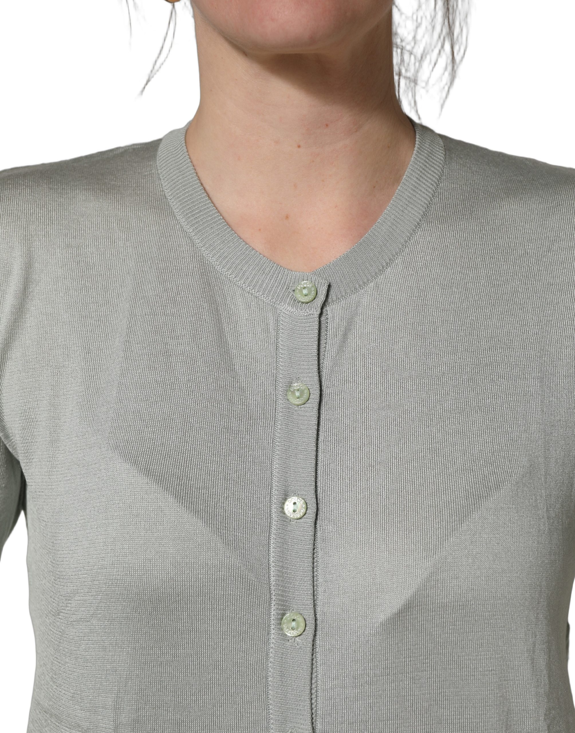 Dolce & Gabbana Green ButtonDown LongSleeve Cardigan Sweater - Image 5