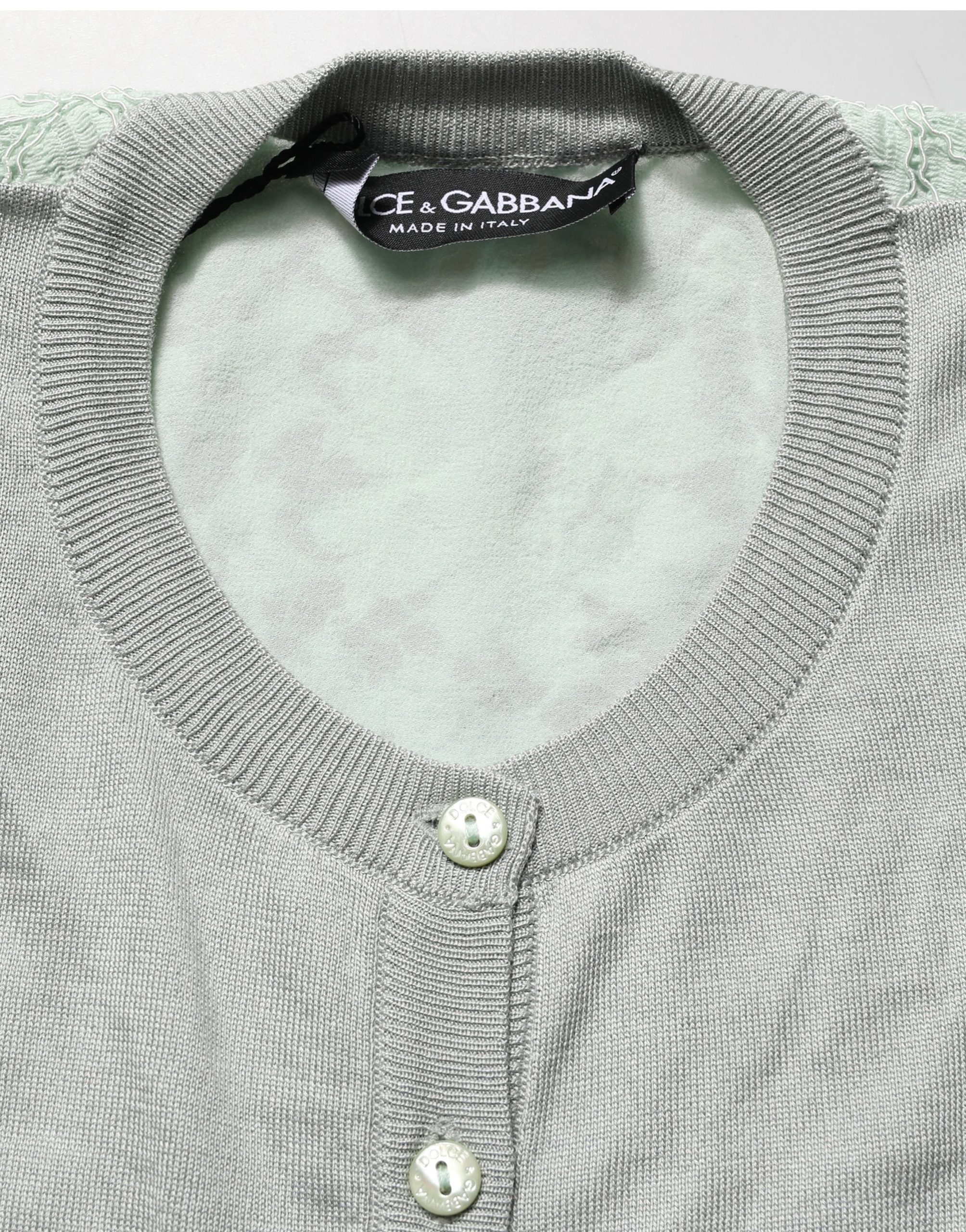 Dolce & Gabbana Green ButtonDown LongSleeve Cardigan Sweater - Image 6