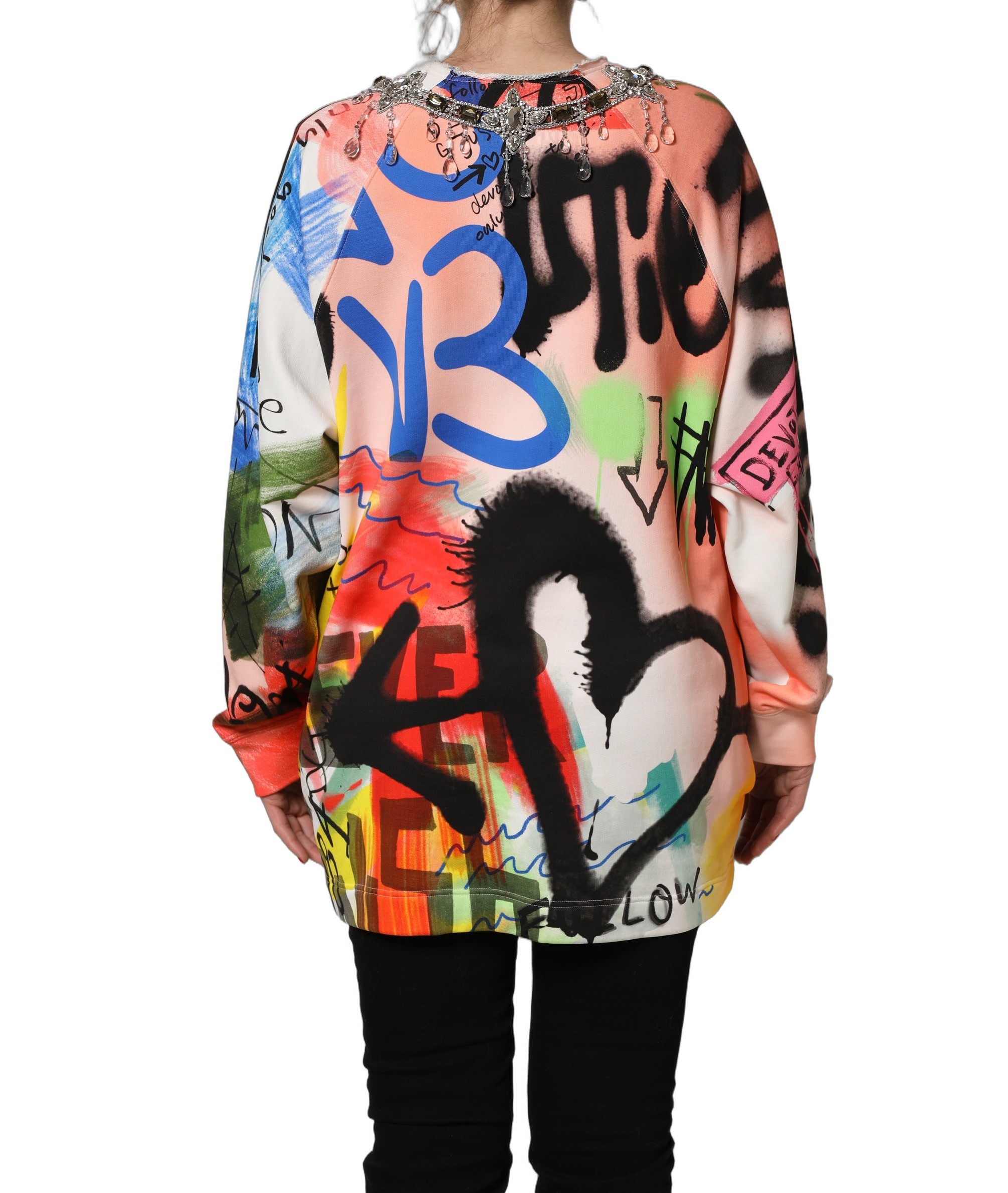 Dolce & Gabbana Multicolor Embellished Graffiti Sweatshirt - Image 4