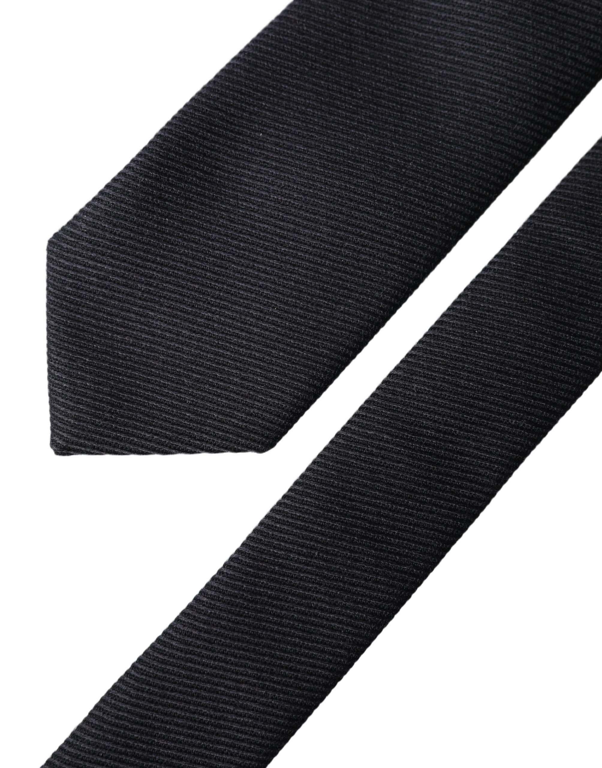 Dolce & Gabbana Dark Blue Solid 100% Silk Adjustable Men Tied Necktie Tie - Image 5