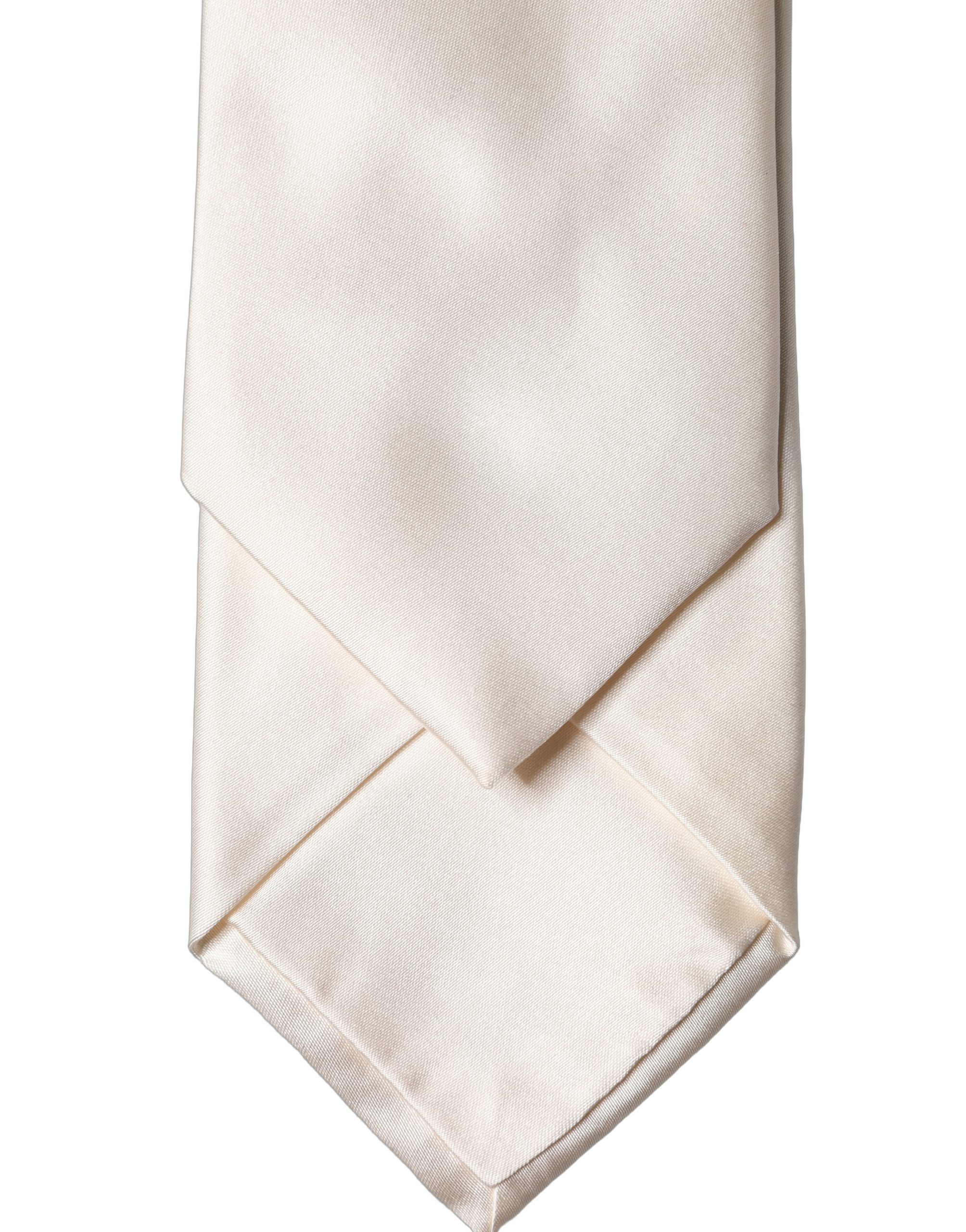 Dolce & Gabbana Off White Satin Silk Adjustable Women Tied Necktie Tie - Image 3