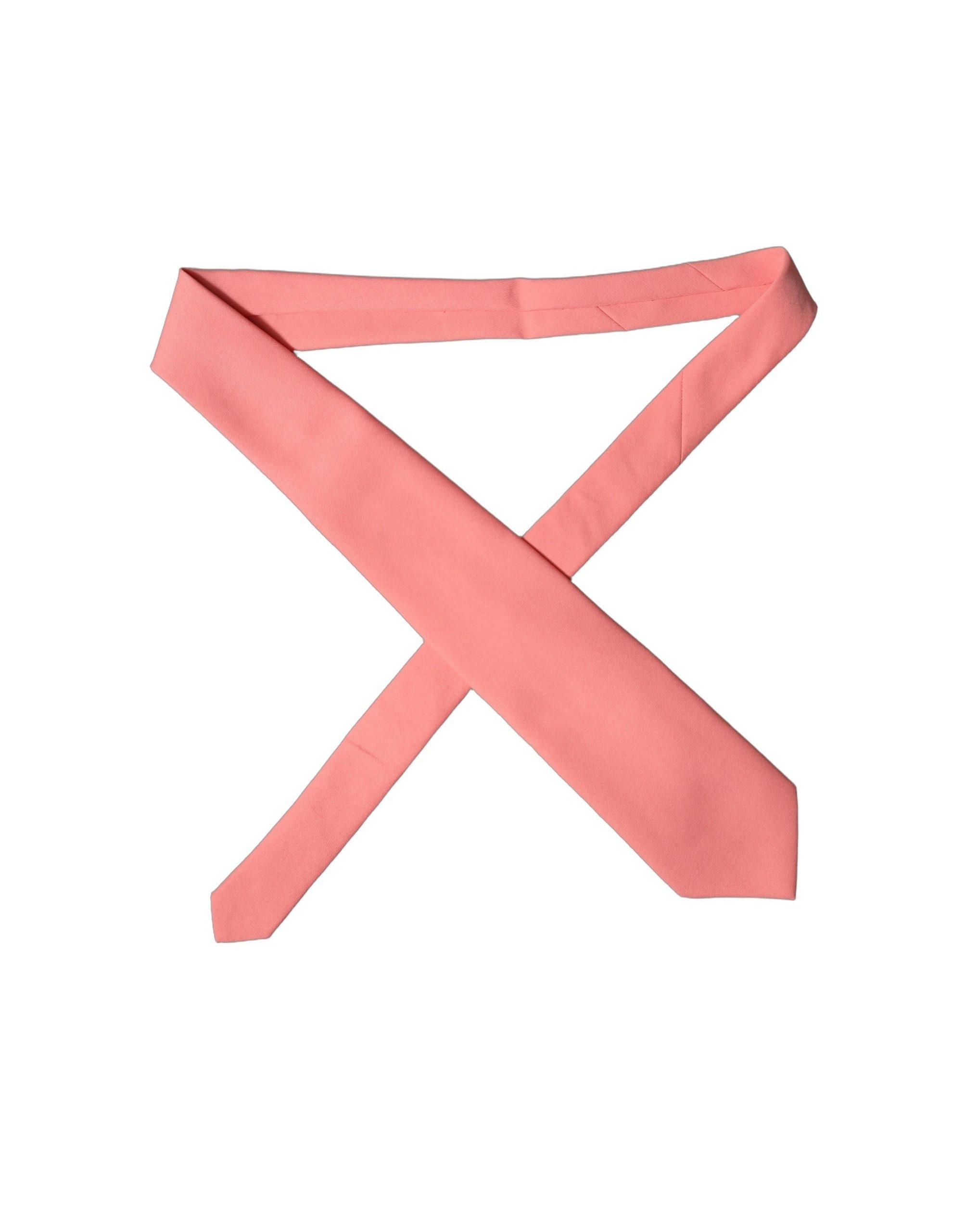 Dolce & Gabbana Coral Pink Polyester Adjustable Women Tied Necktie Tie - Image 2
