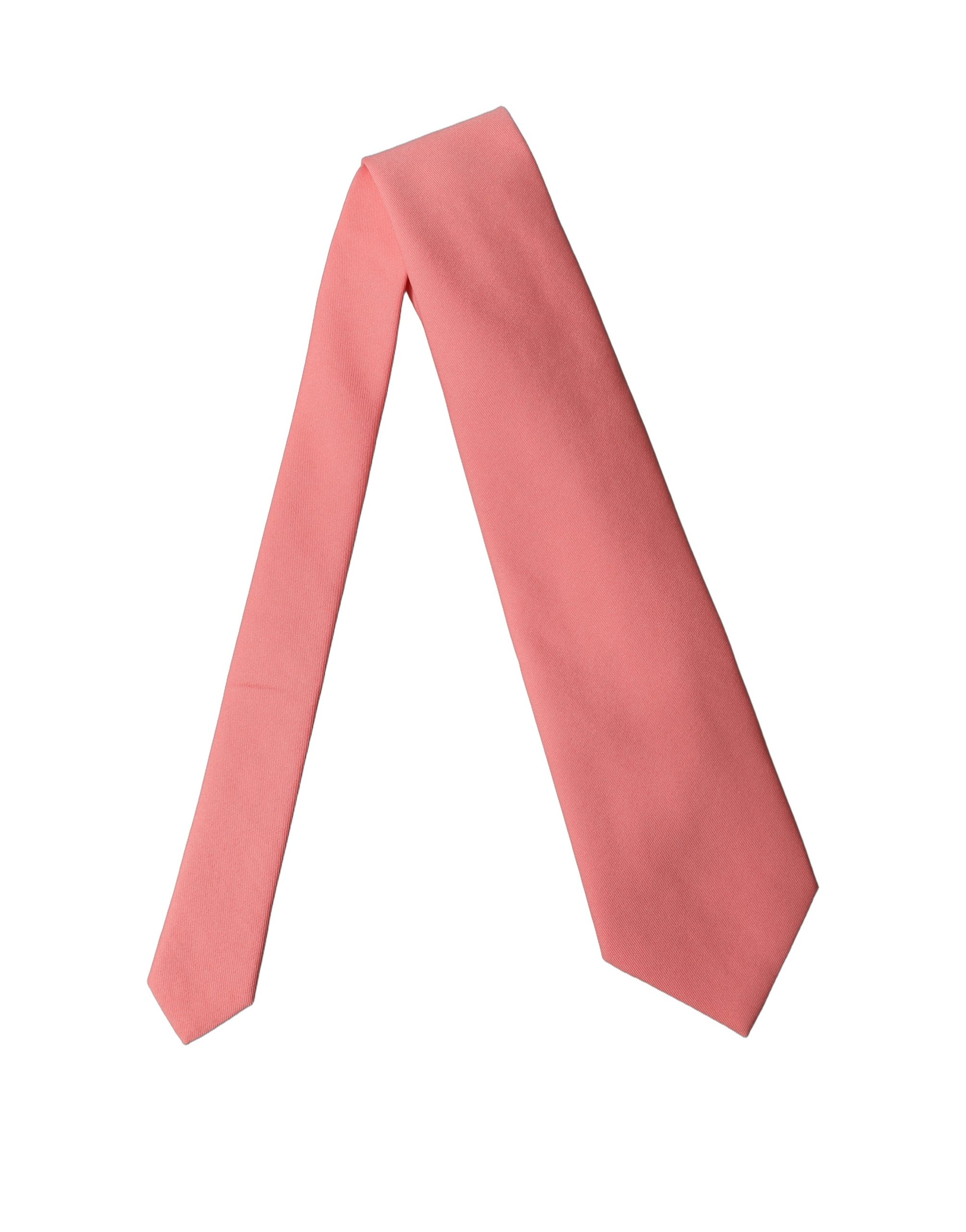 Dolce & Gabbana Coral Pink Polyester Adjustable Women Tied Necktie Tie - Image 3
