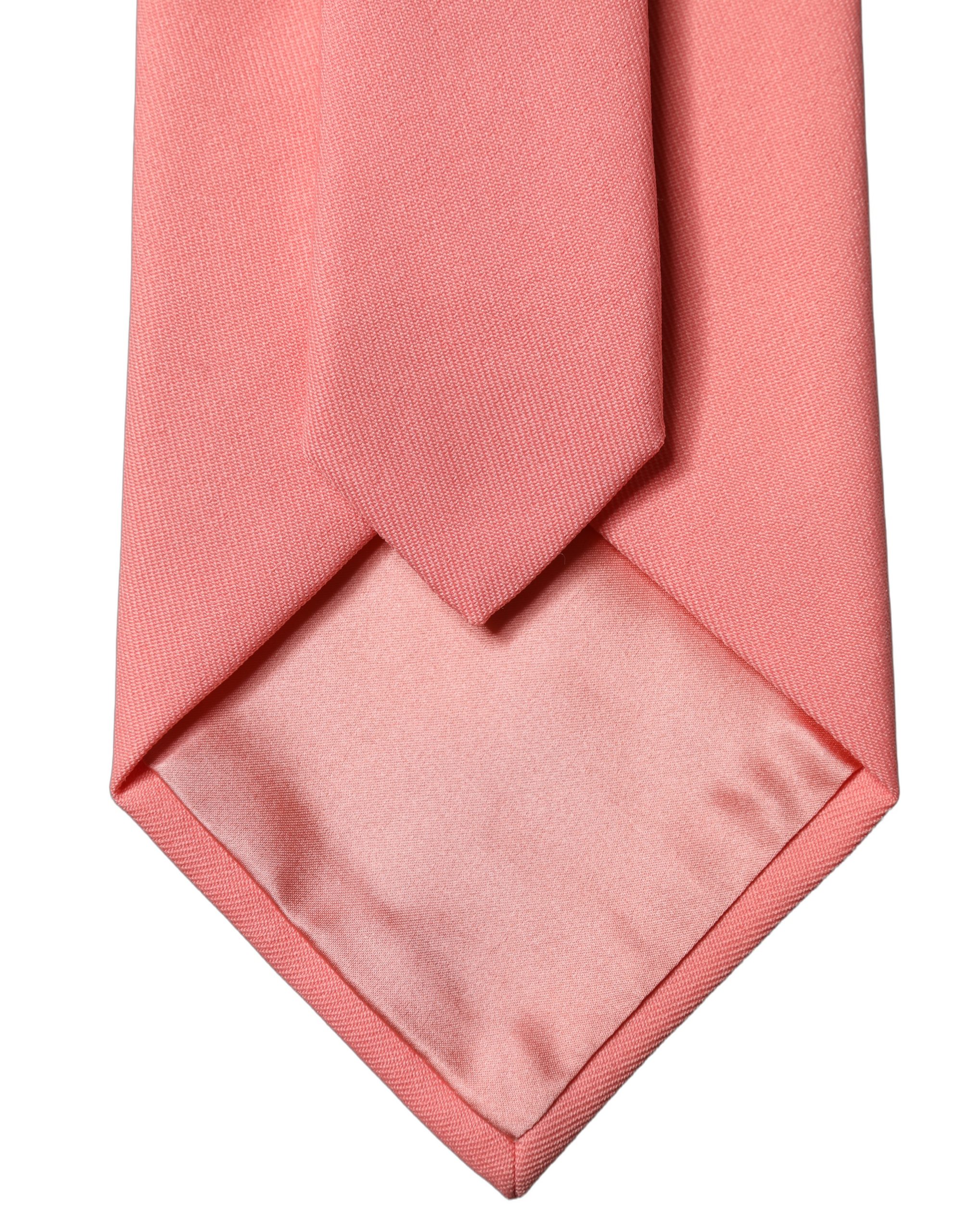 Dolce & Gabbana Coral Pink Polyester Adjustable Women Tied Necktie Tie - Image 4