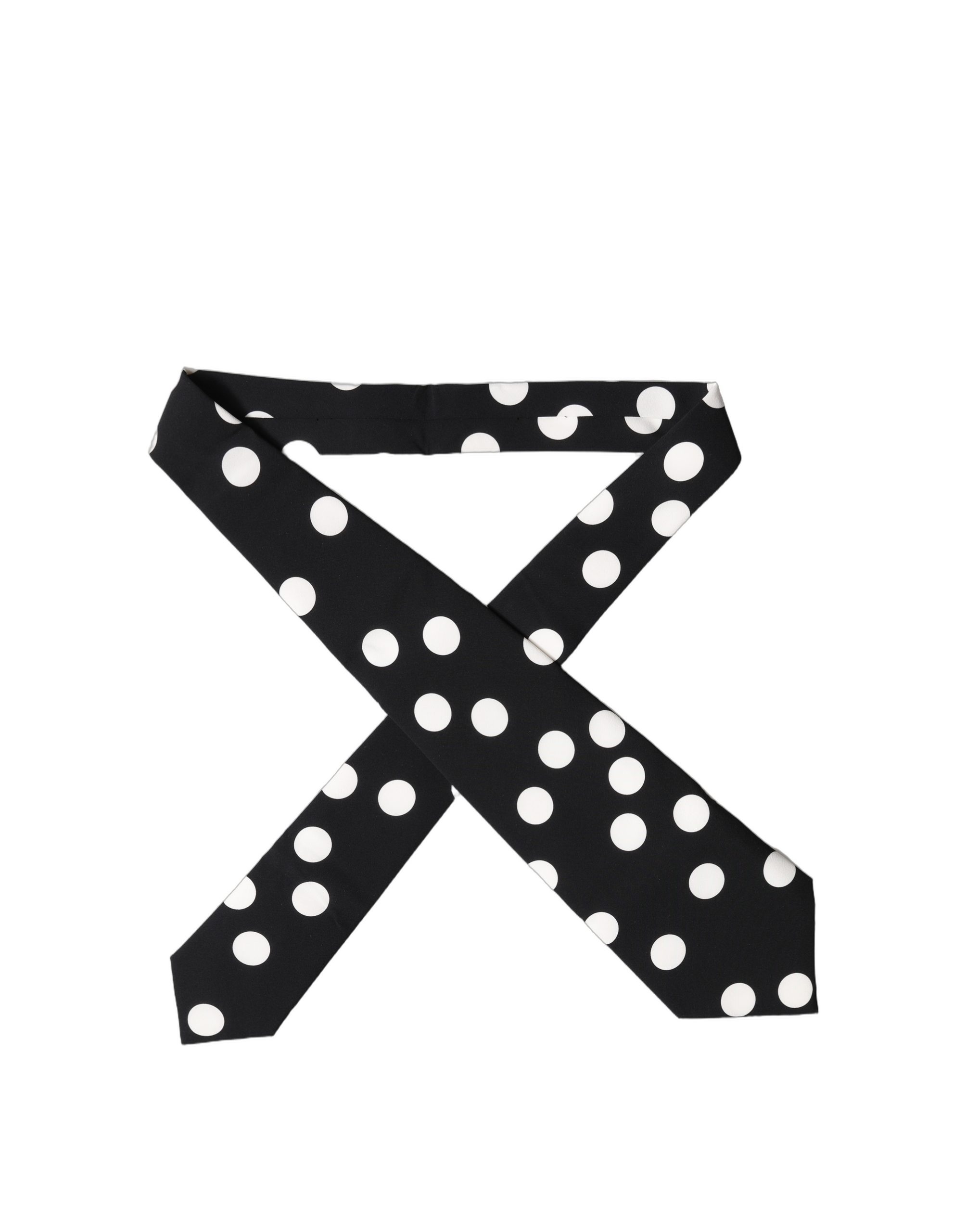 Dolce & Gabbana Black White Polka Dot Silk Adjustable Women Necktie Tie - Image 2