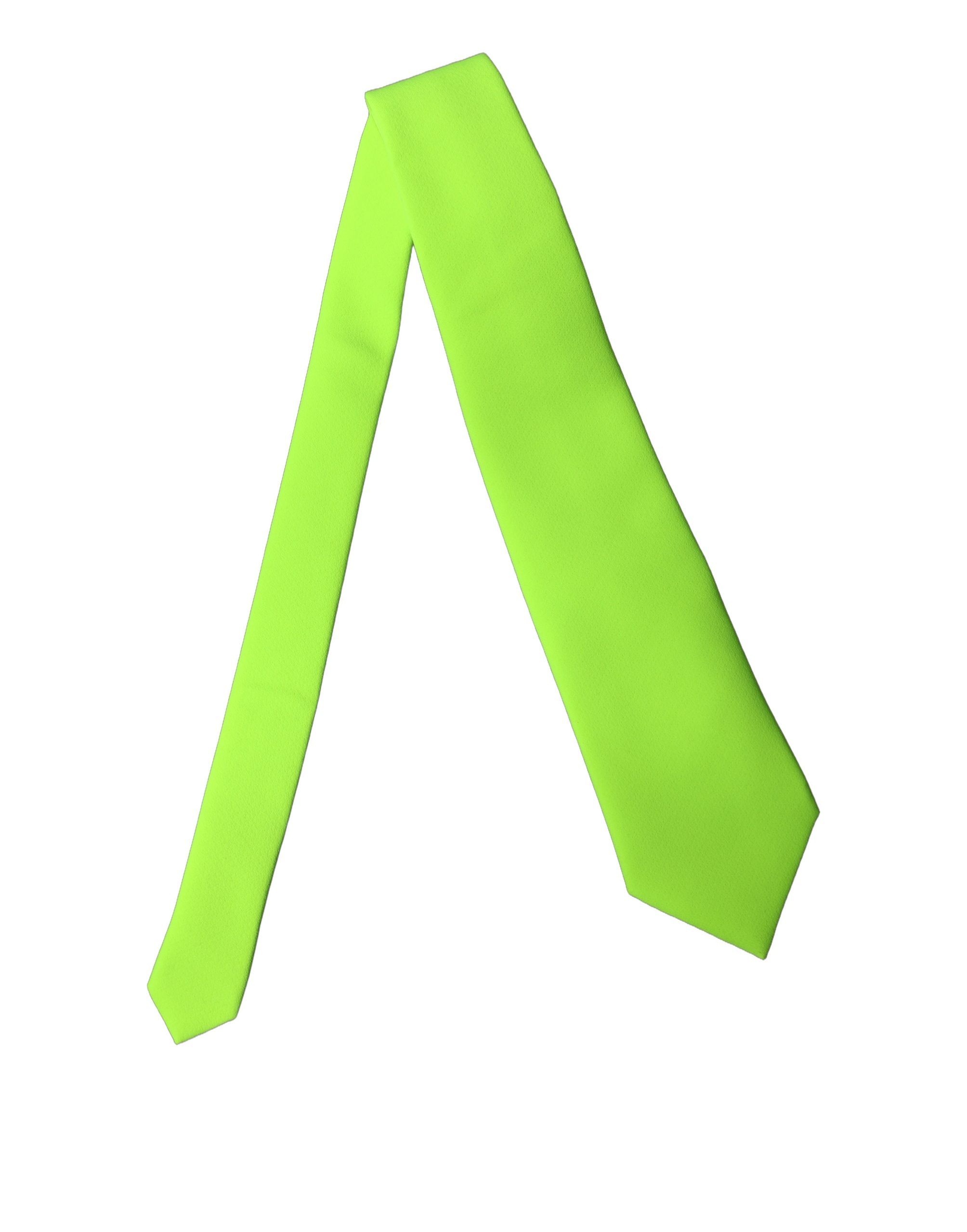 Dolce & Gabbana Neon Green Polyester Adjustable Women Tied Necktie Tie - Image 3