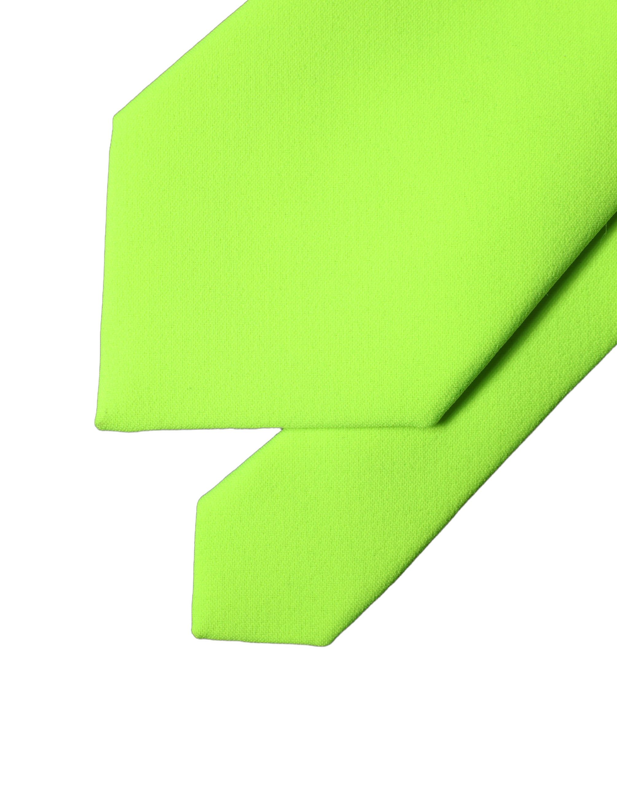 Dolce & Gabbana Neon Green Polyester Adjustable Women Tied Necktie Tie - Image 5