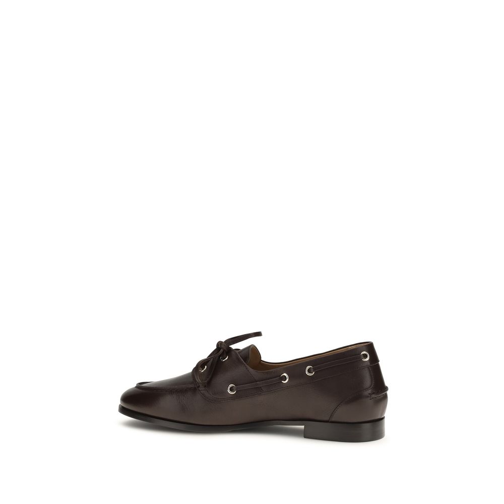 Bally Brown Calf Leather Bos Taurus Slip-On Loafers - Image 3