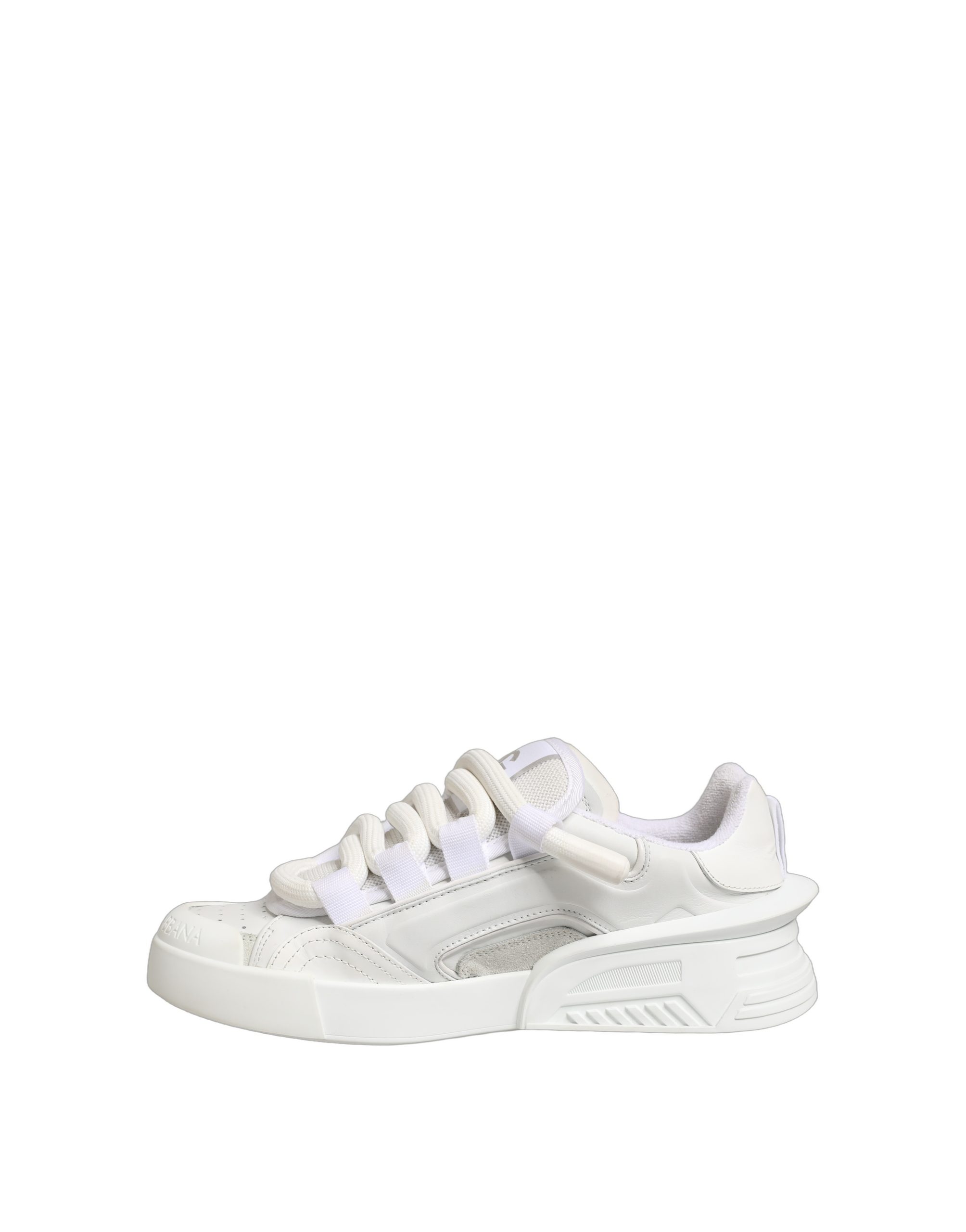 Dolce & Gabbana White Calfskin Leather Low Top Sneakers Shoes - Image 7