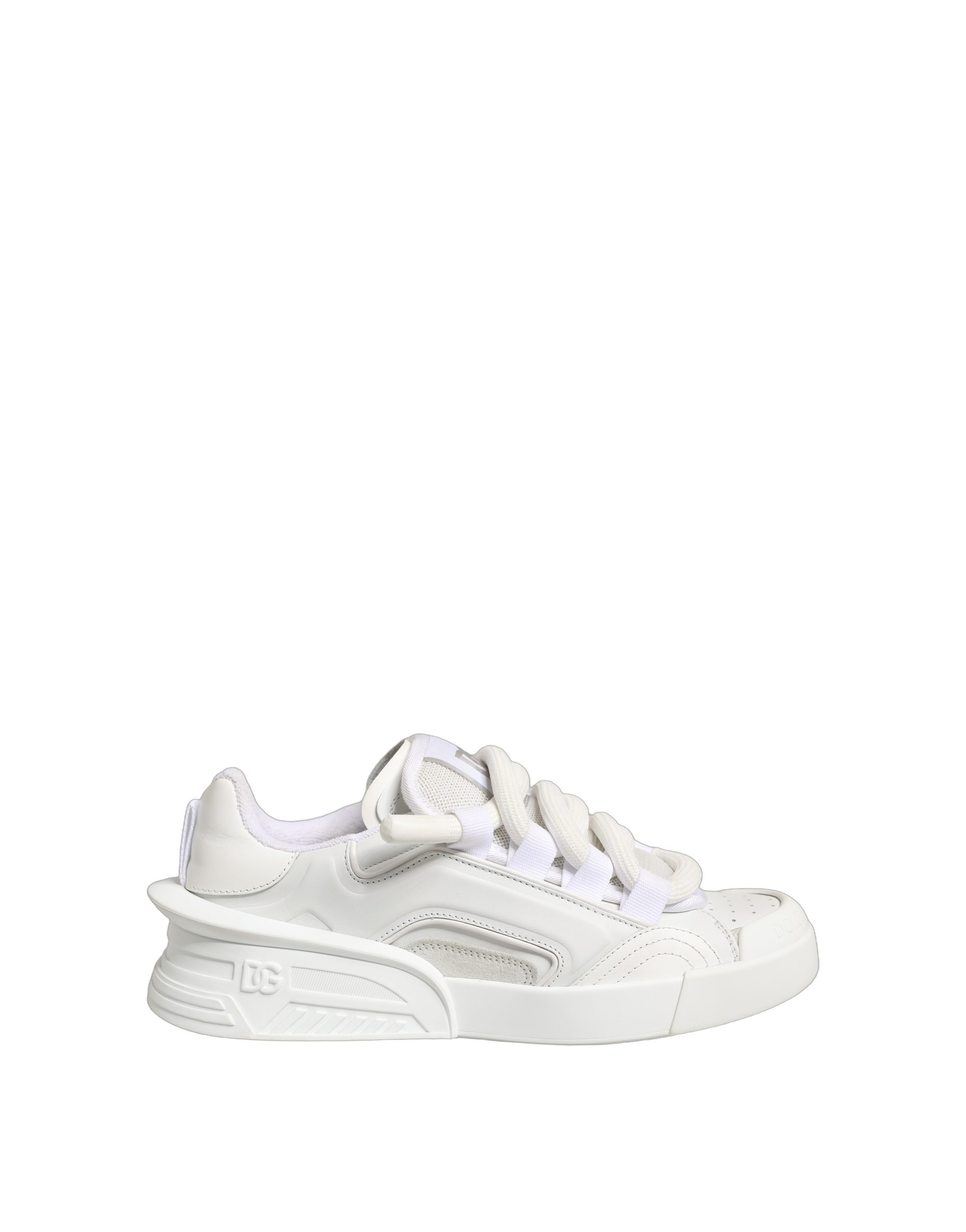 Dolce & Gabbana White Calfskin Leather Low Top Sneakers Shoes - Image 2
