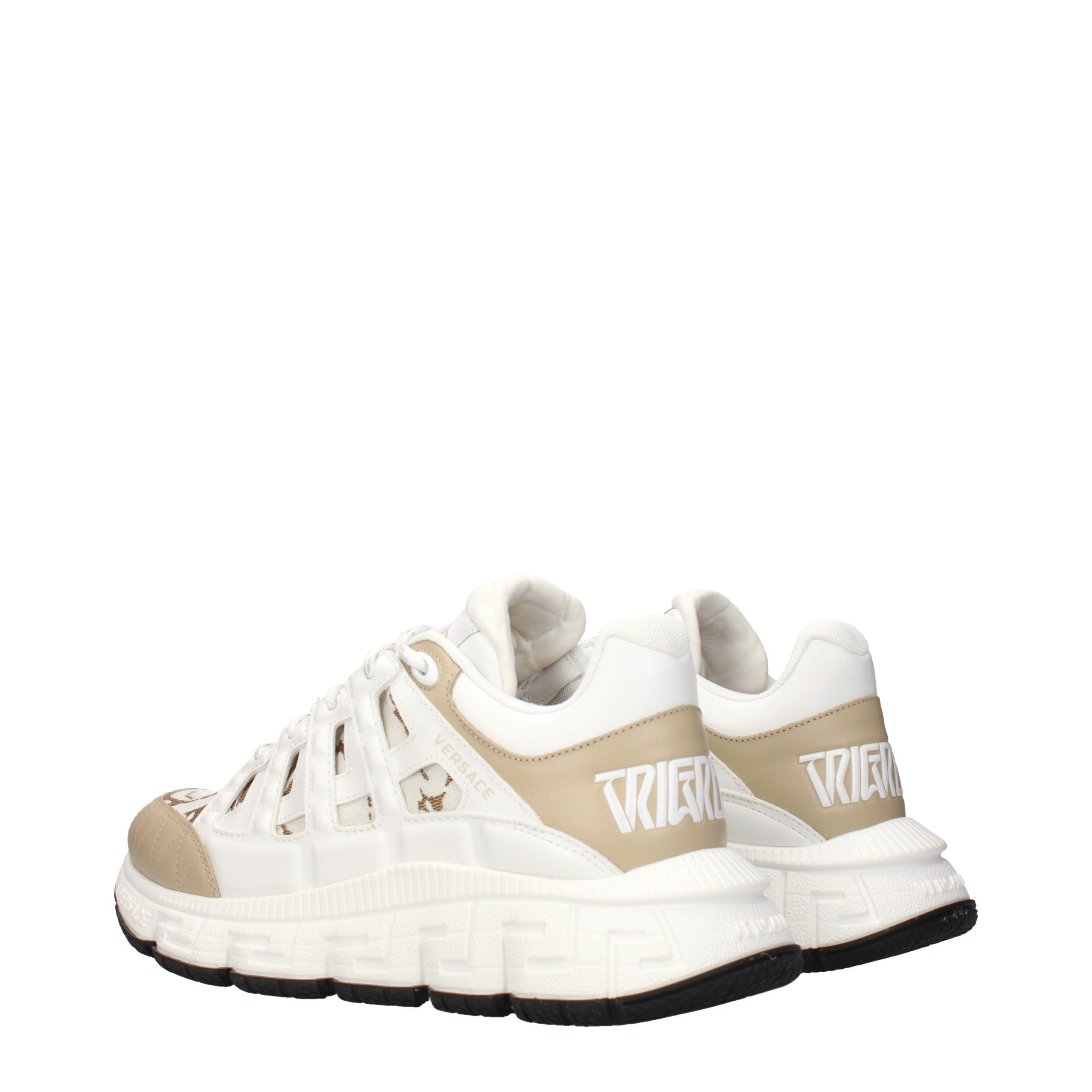 Versace White Fabric Athletic Sneakers - Image 4