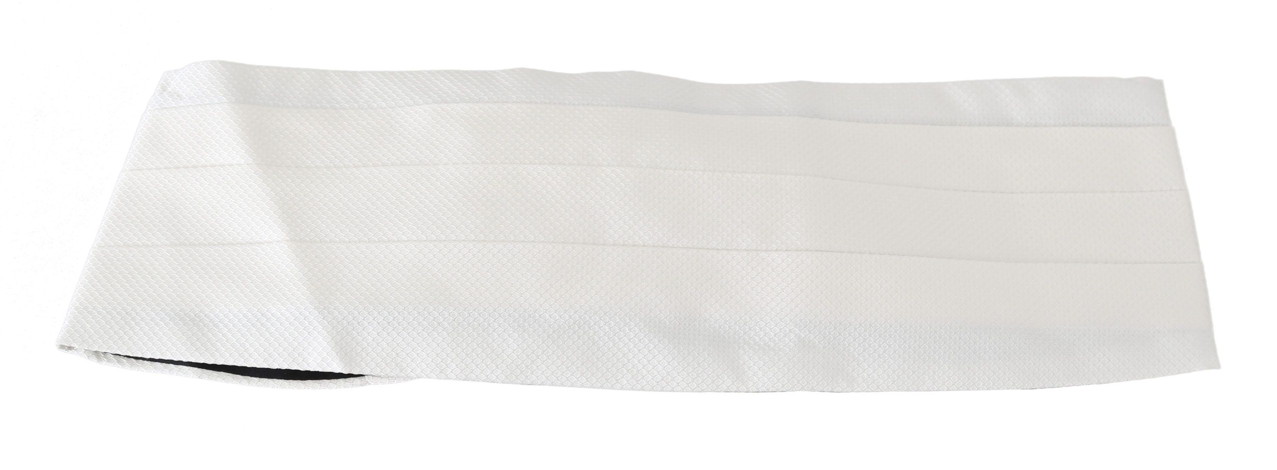 Dolce & Gabbana White Men Waist Belt 100% Silk Cummerbund - Image 2