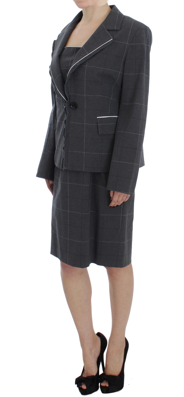 BENCIVENGA Gray Stretch Sheath Dress Suit Set - Image 2