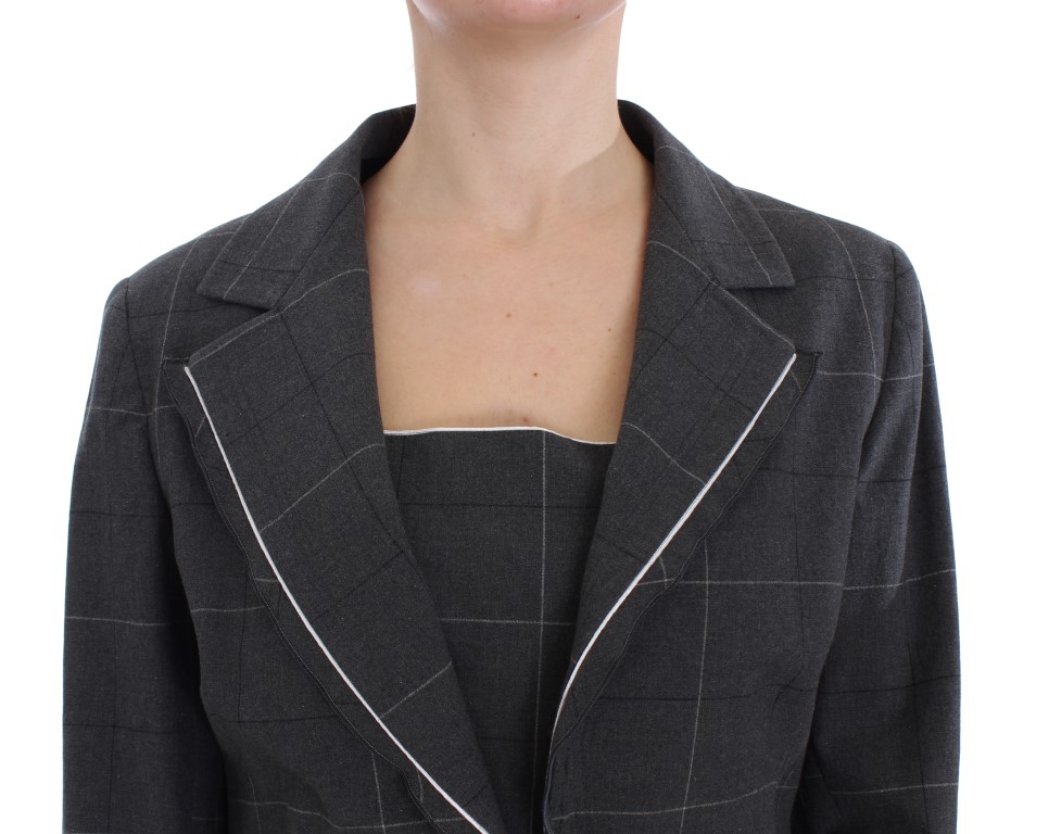 BENCIVENGA Gray Stretch Sheath Dress Suit Set - Image 4