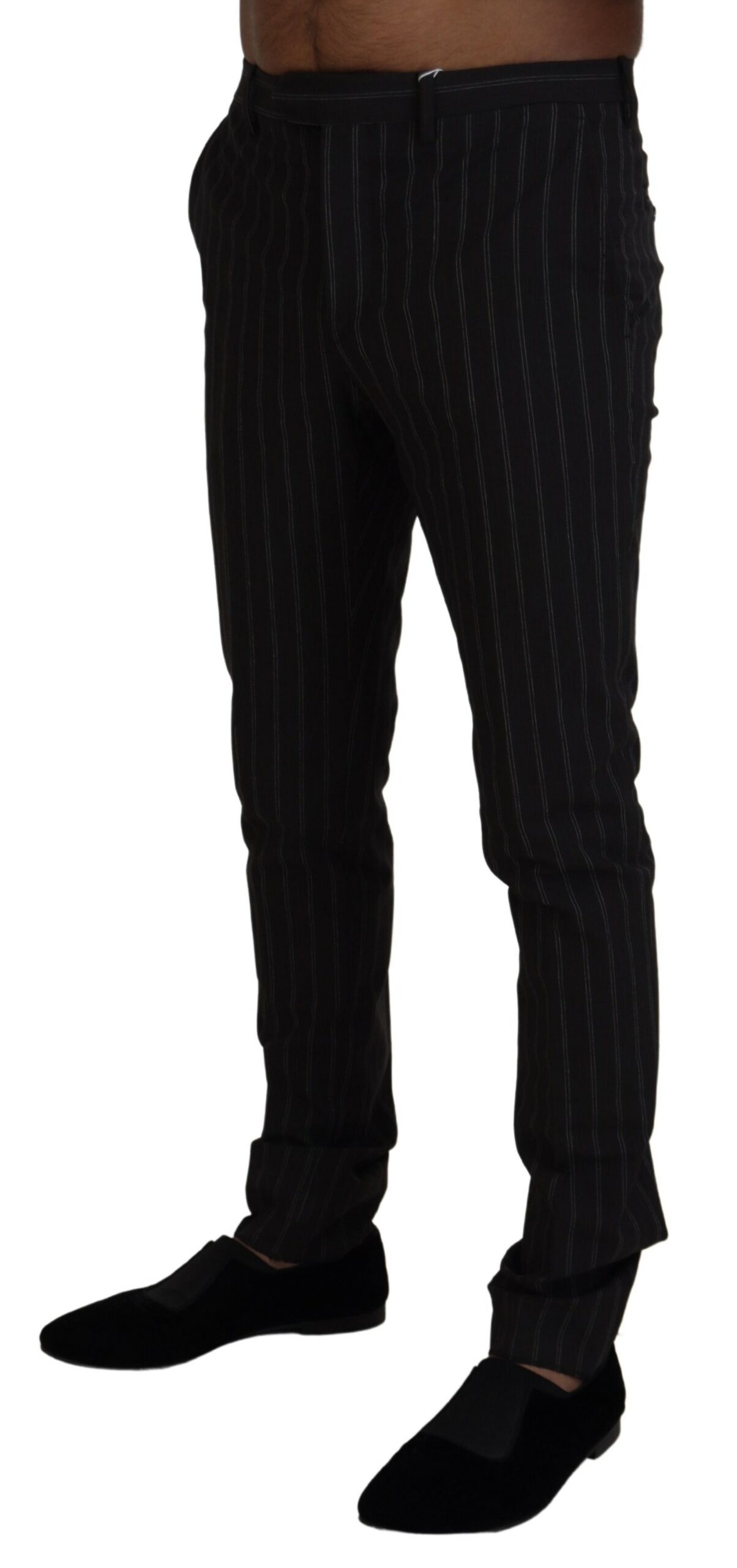BENCIVENGA Black Stripes Viscose Dress Pants - Image 2