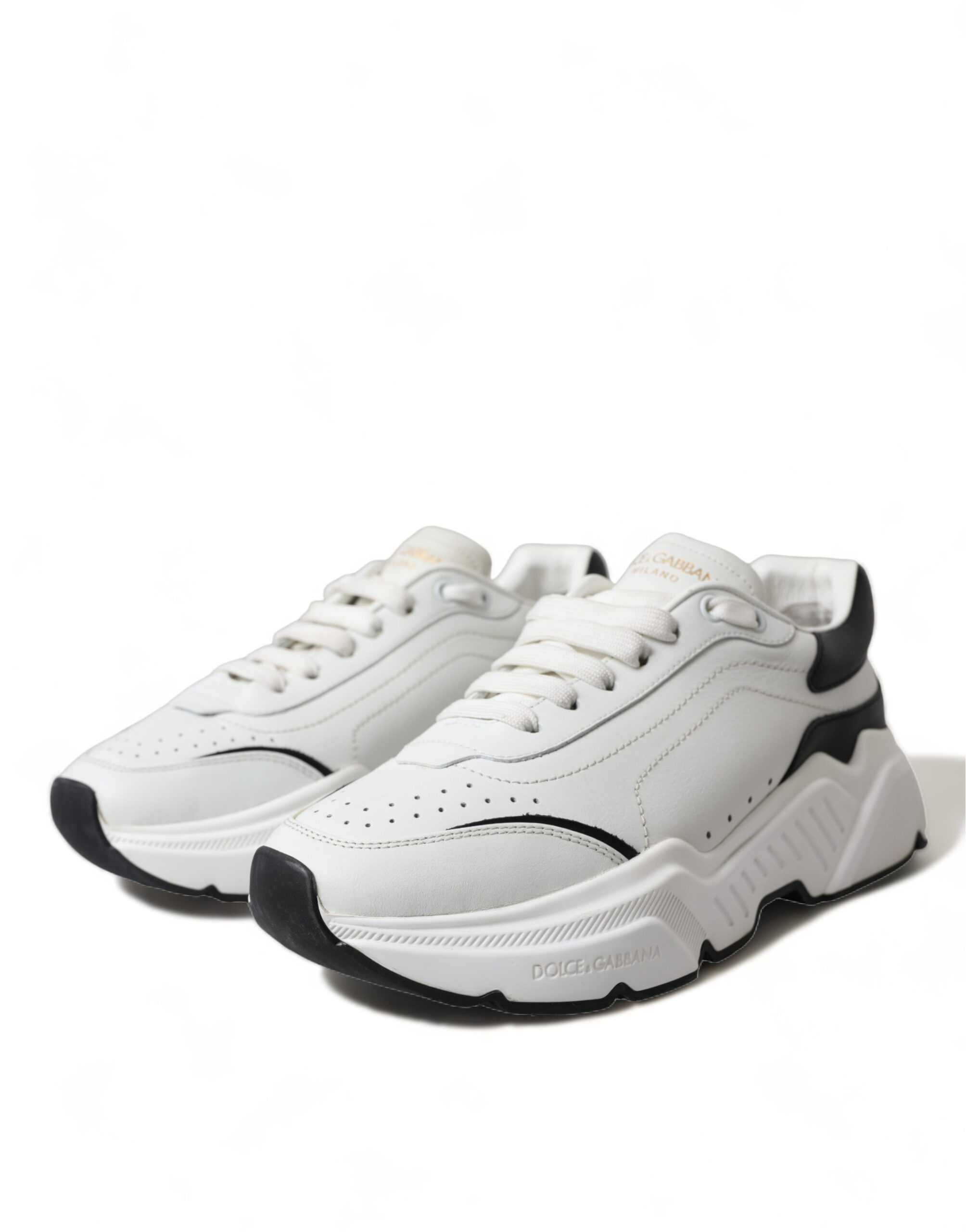 Dolce & Gabbana White Black Low Top Daymaster Sneakers Shoes - Image 3
