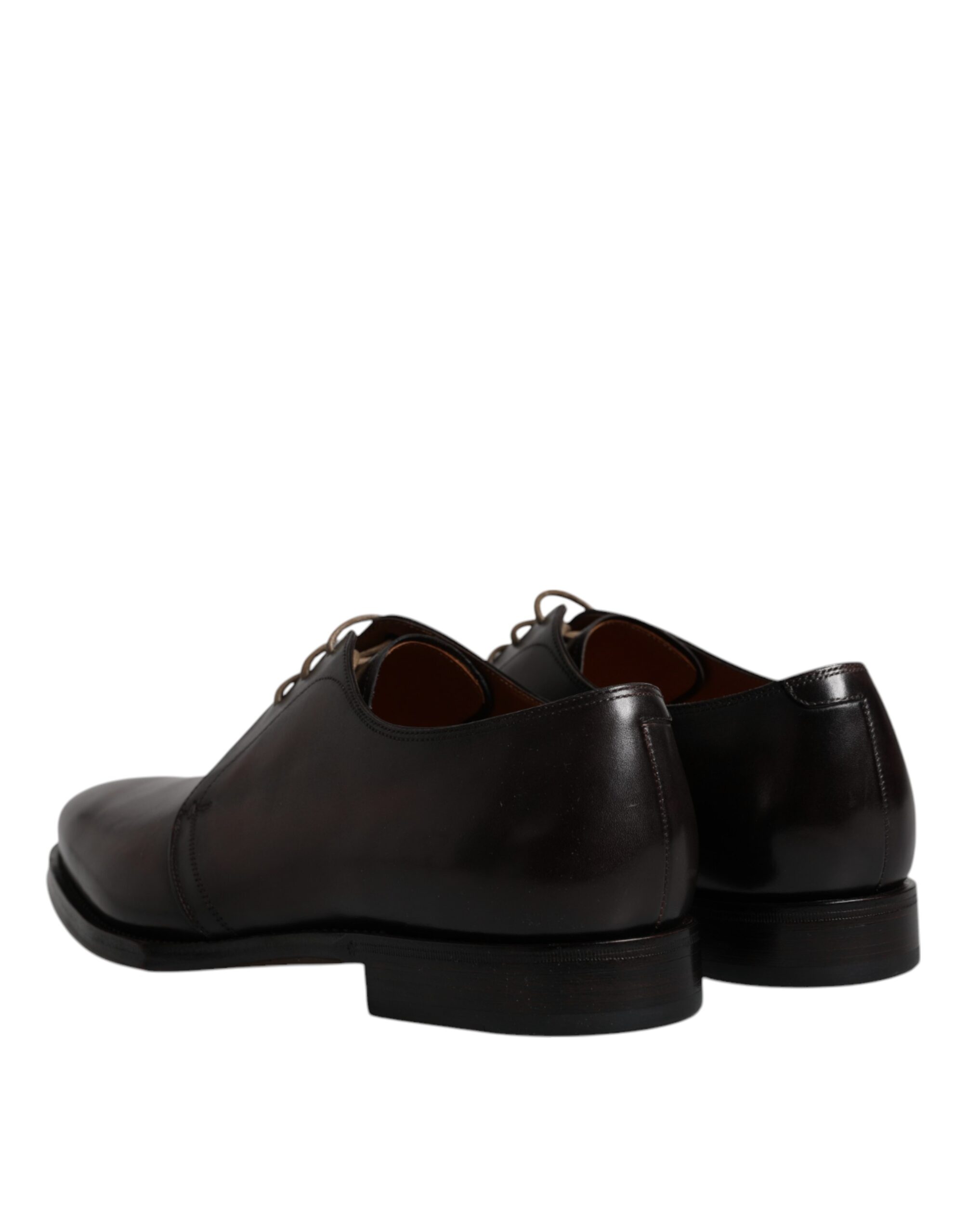 Dolce & Gabbana Brown Leather Lace Up Men Derby Formal Shoes - Image 5