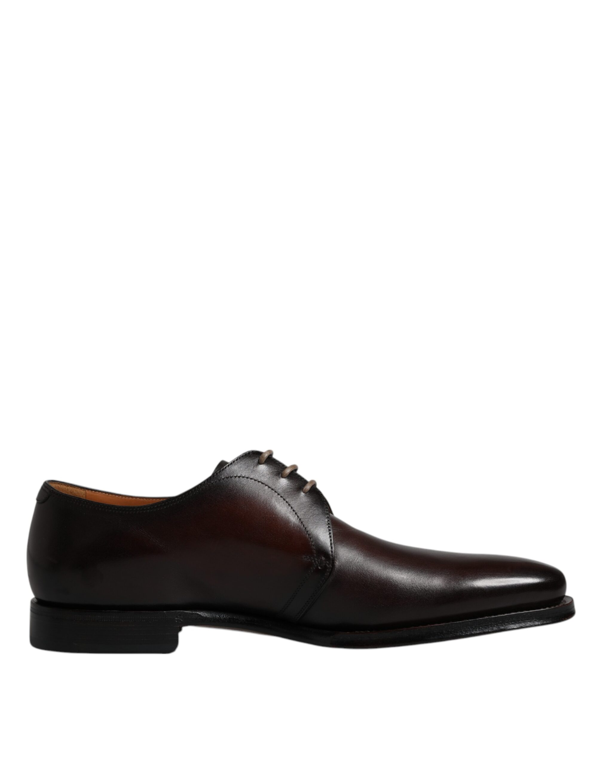 Dolce & Gabbana Brown Leather Lace Up Men Derby Formal Shoes - Image 7