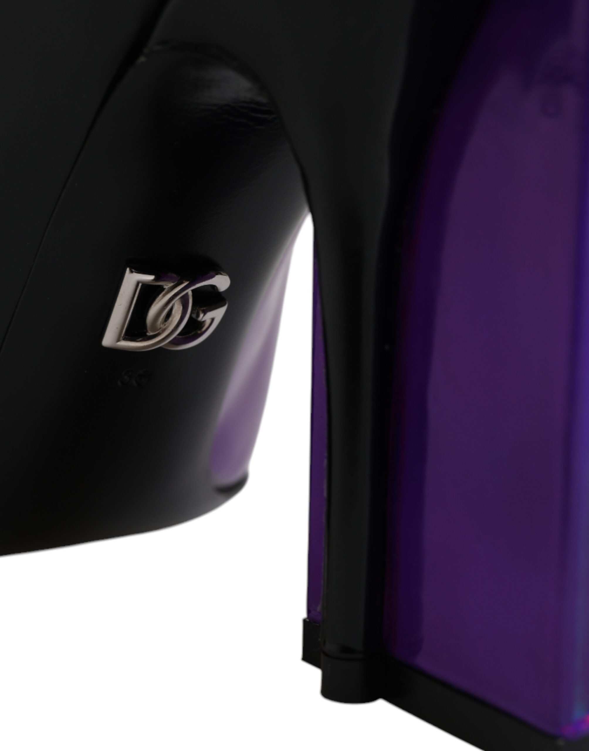 Dolce & Gabbana Purple Black Pointed Ankle Boots Shoes - Image 6