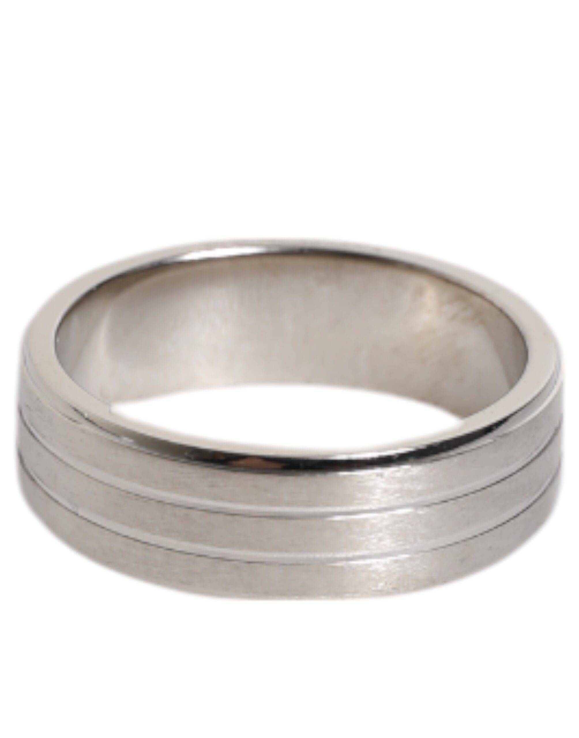 Dolce & Gabbana Silver Tone Brass Clear Crystal DG Logo Ring - Image 4