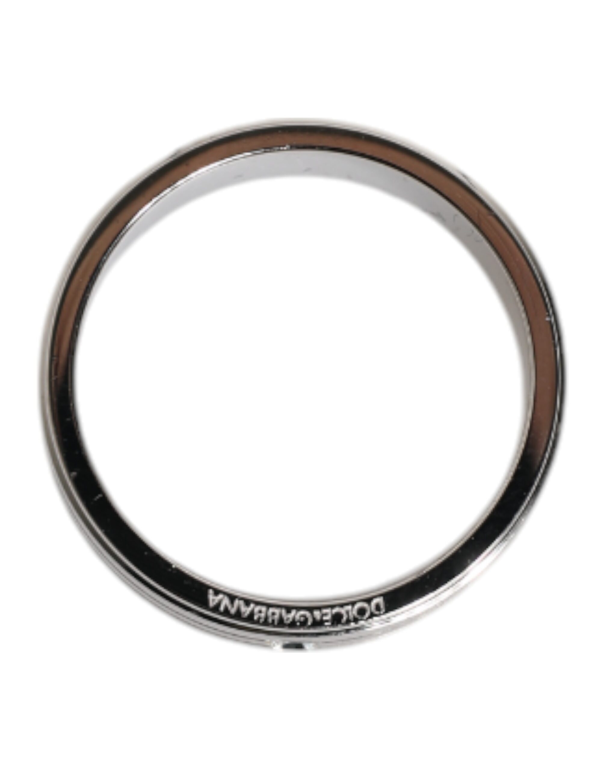 Dolce & Gabbana Silver Tone Brass Clear Crystal DG Logo Ring - Image 5