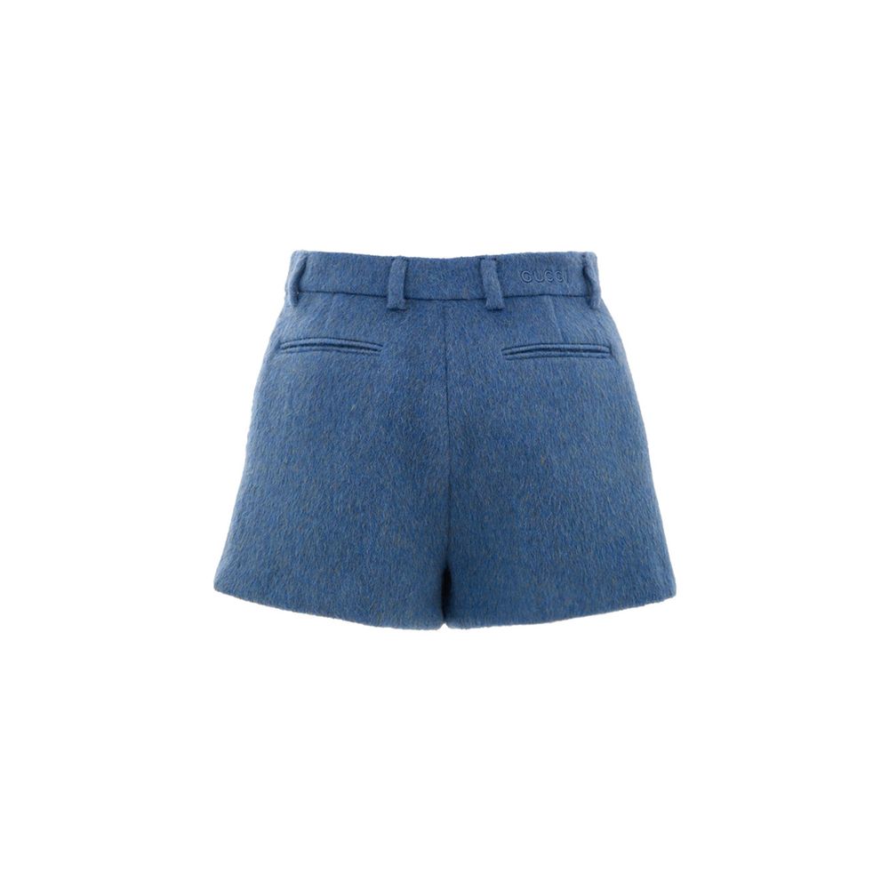 Gucci Blue Wool Shorts - Image 2
