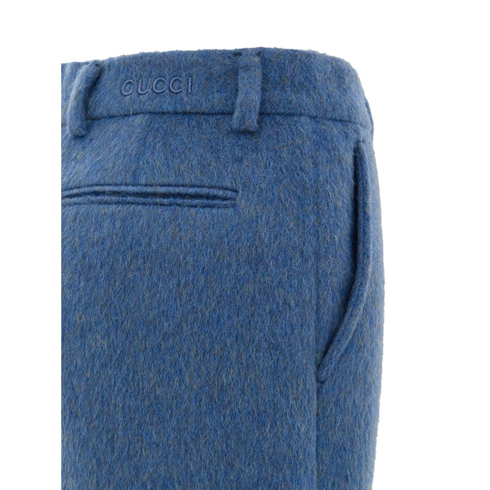 Gucci Blue Wool Shorts - Image 3
