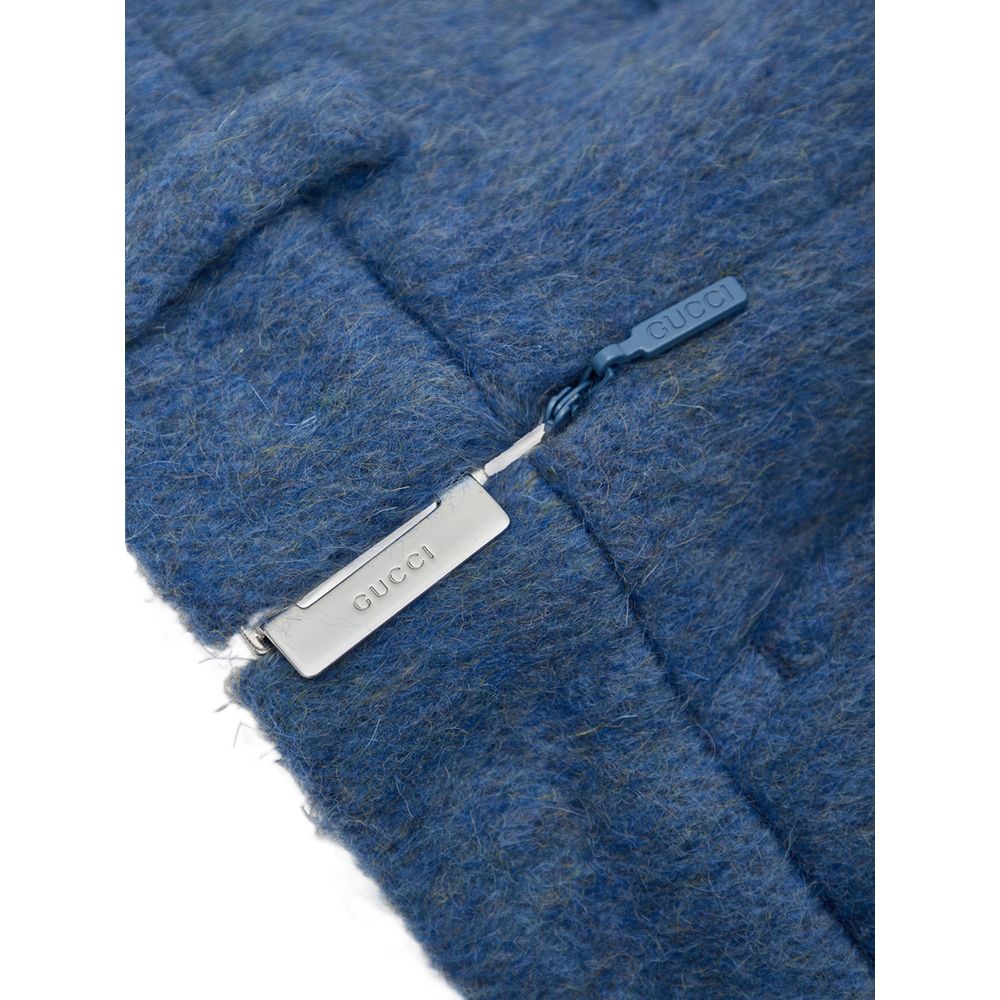 Gucci Blue Wool Shorts - Image 4