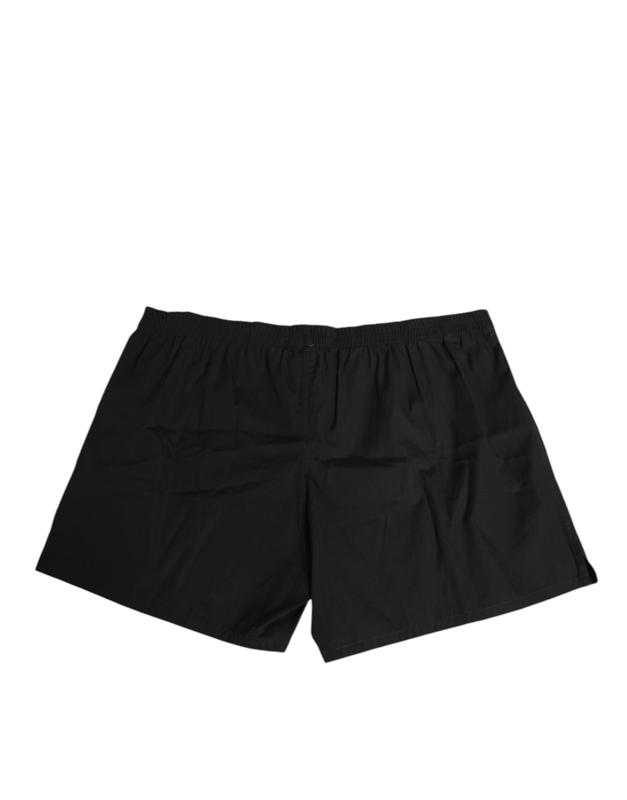 Dolce & Gabbana Black Cotton Elastic Waistband Button Swimwear - Image 4