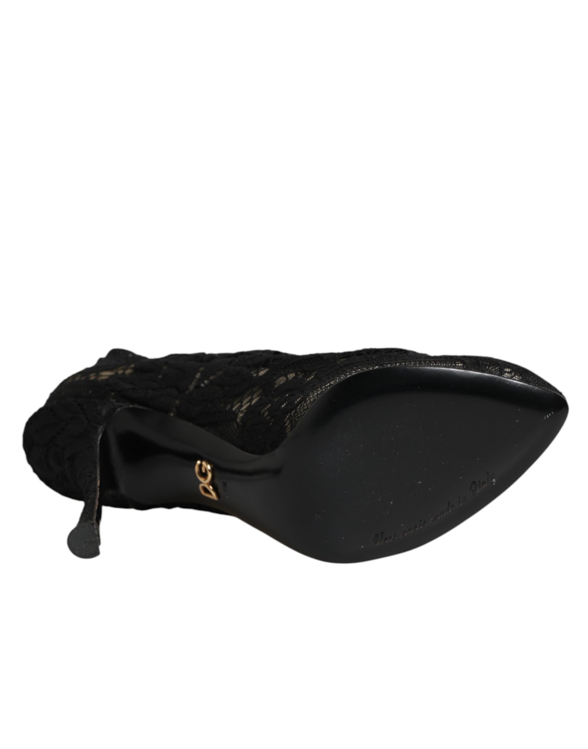 Dolce & Gabbana Black Pumps Taormina Lace Socks Boots Shoes - Image 8