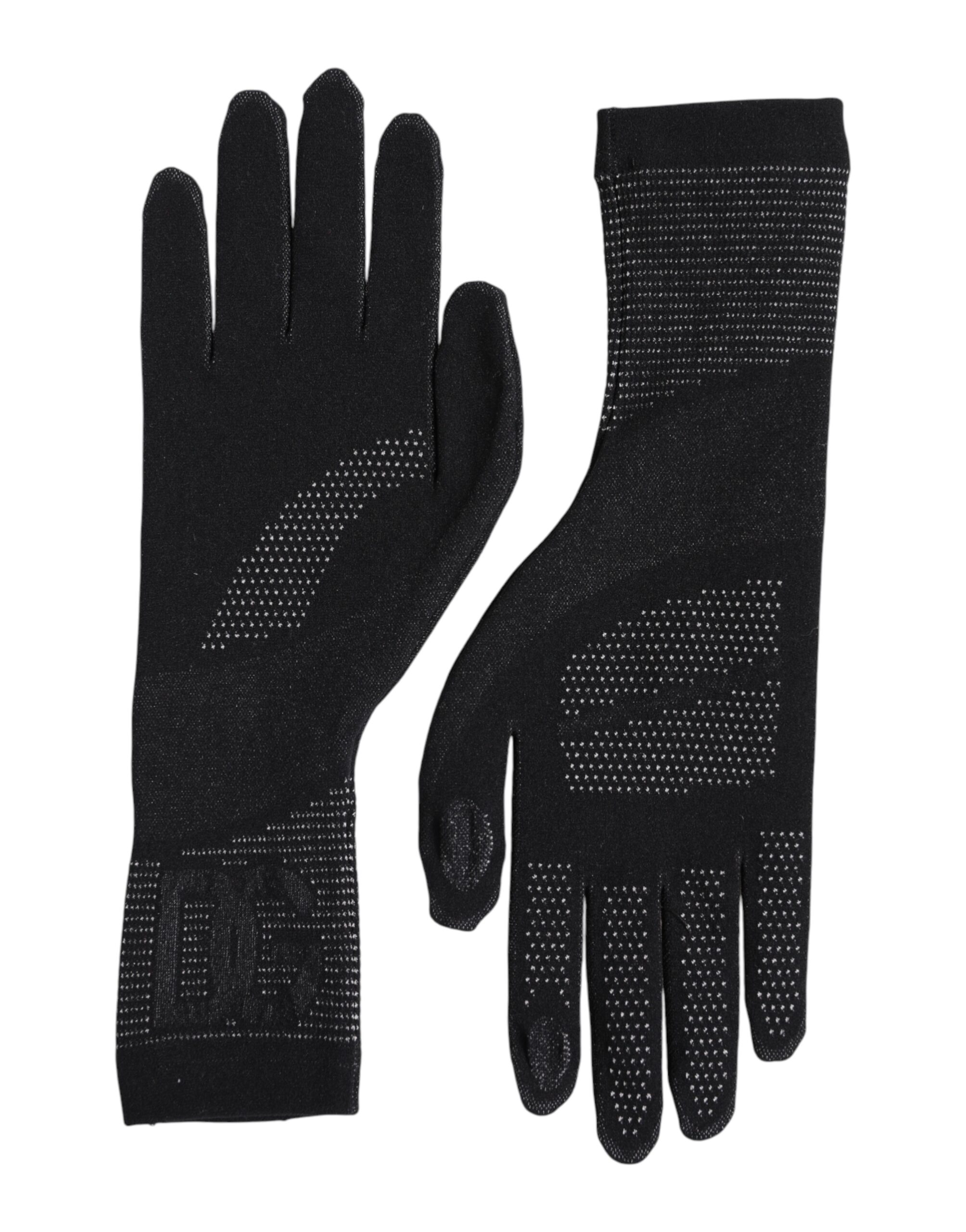 Dolce & Gabbana Black DG Logo Cotton Hands Mitten Men Gloves - Image 2