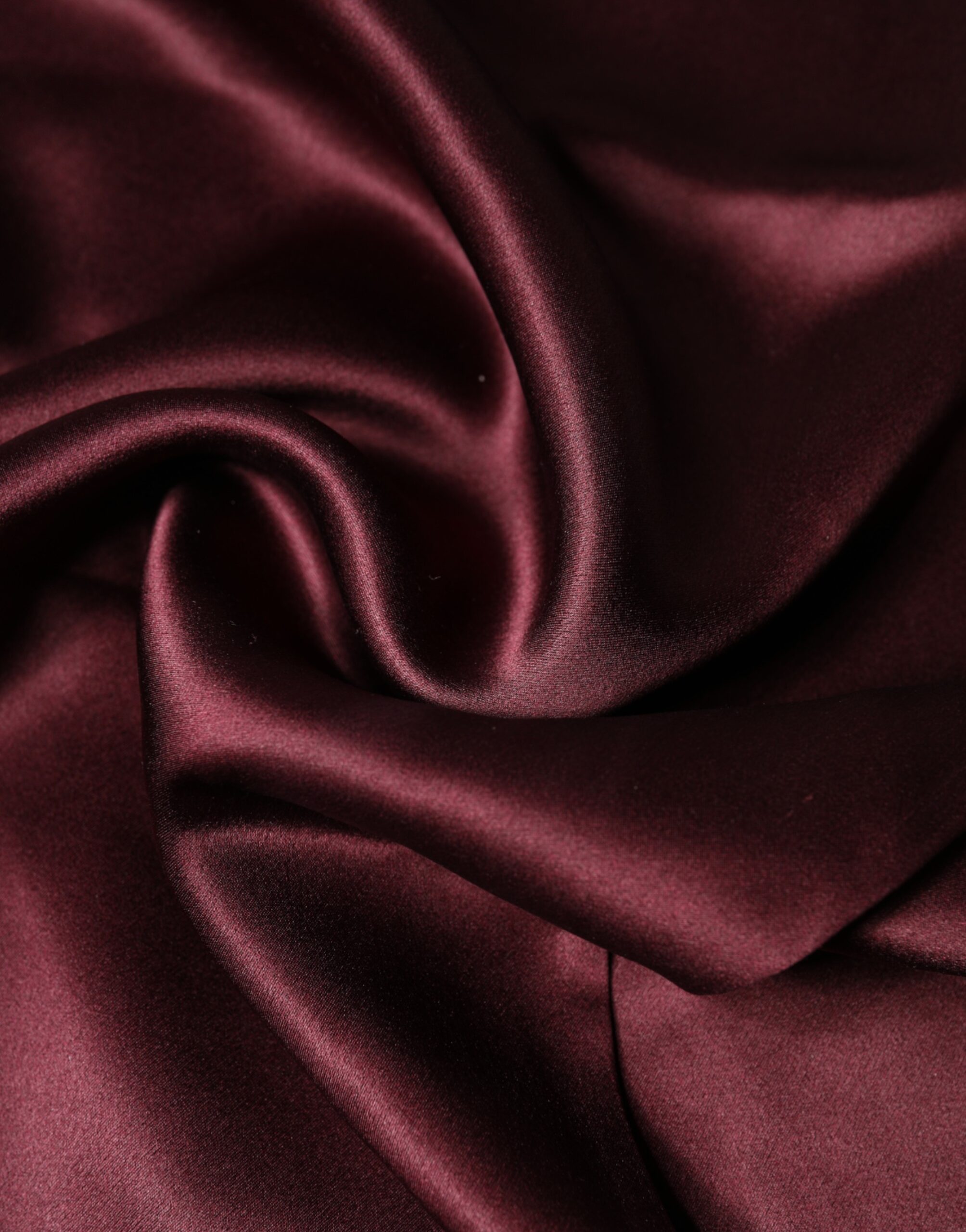 Dolce & Gabbana Maroon Silk Satin Fringes Neck Foulard Scarf - Image 3