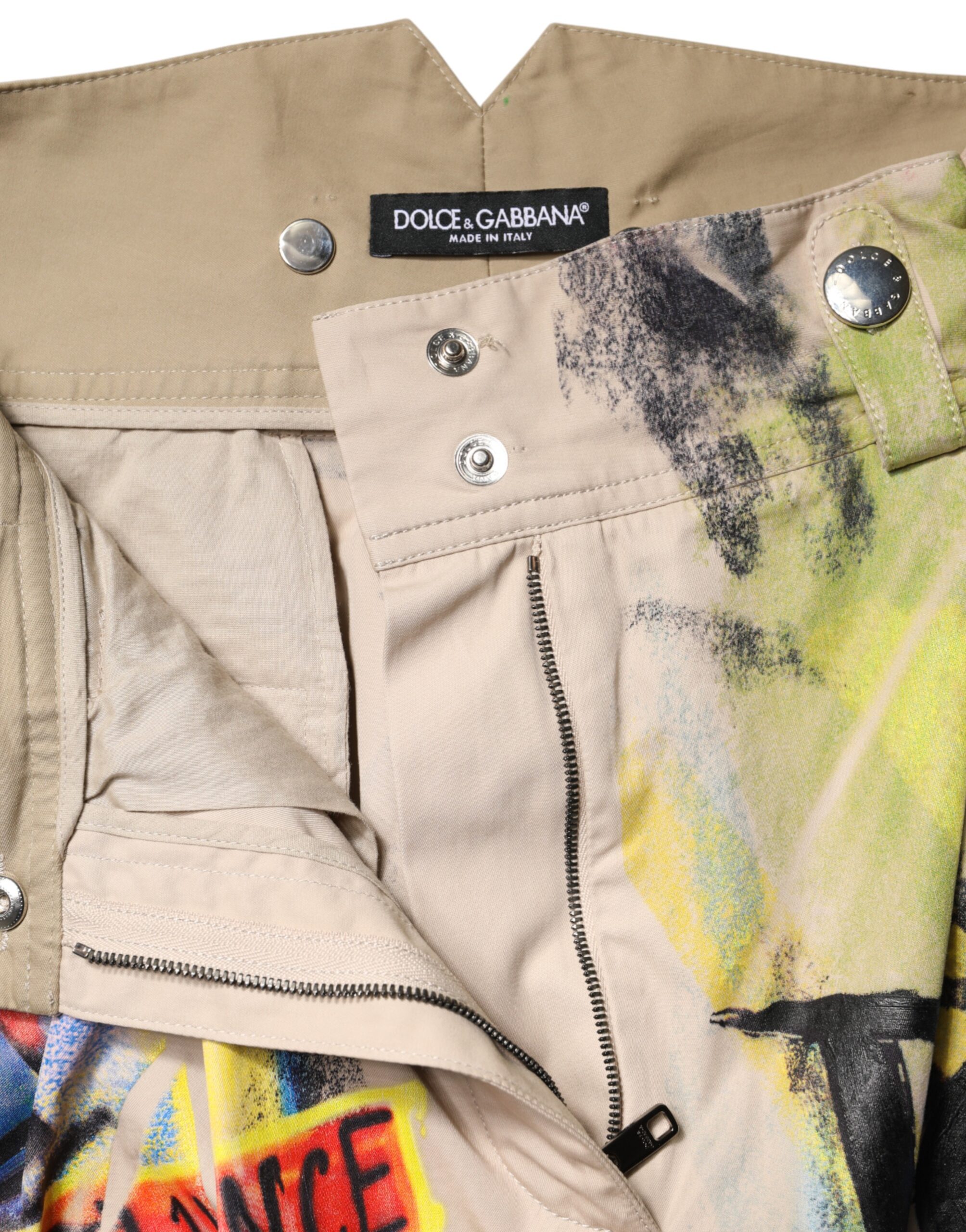 Dolce & Gabbana Multicolor Graffiti HighWaist Bermuda Shorts - Image 6