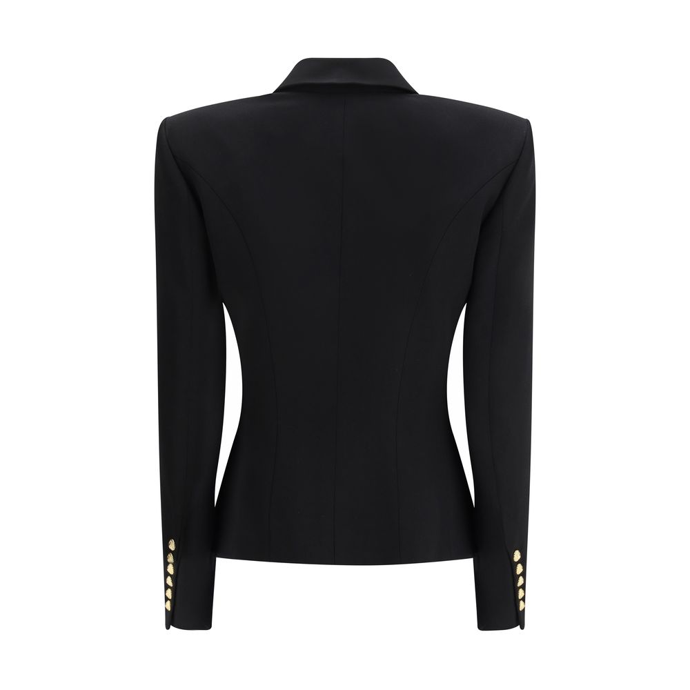 Balmain Black Wool Oves Aries Blazer - Image 2