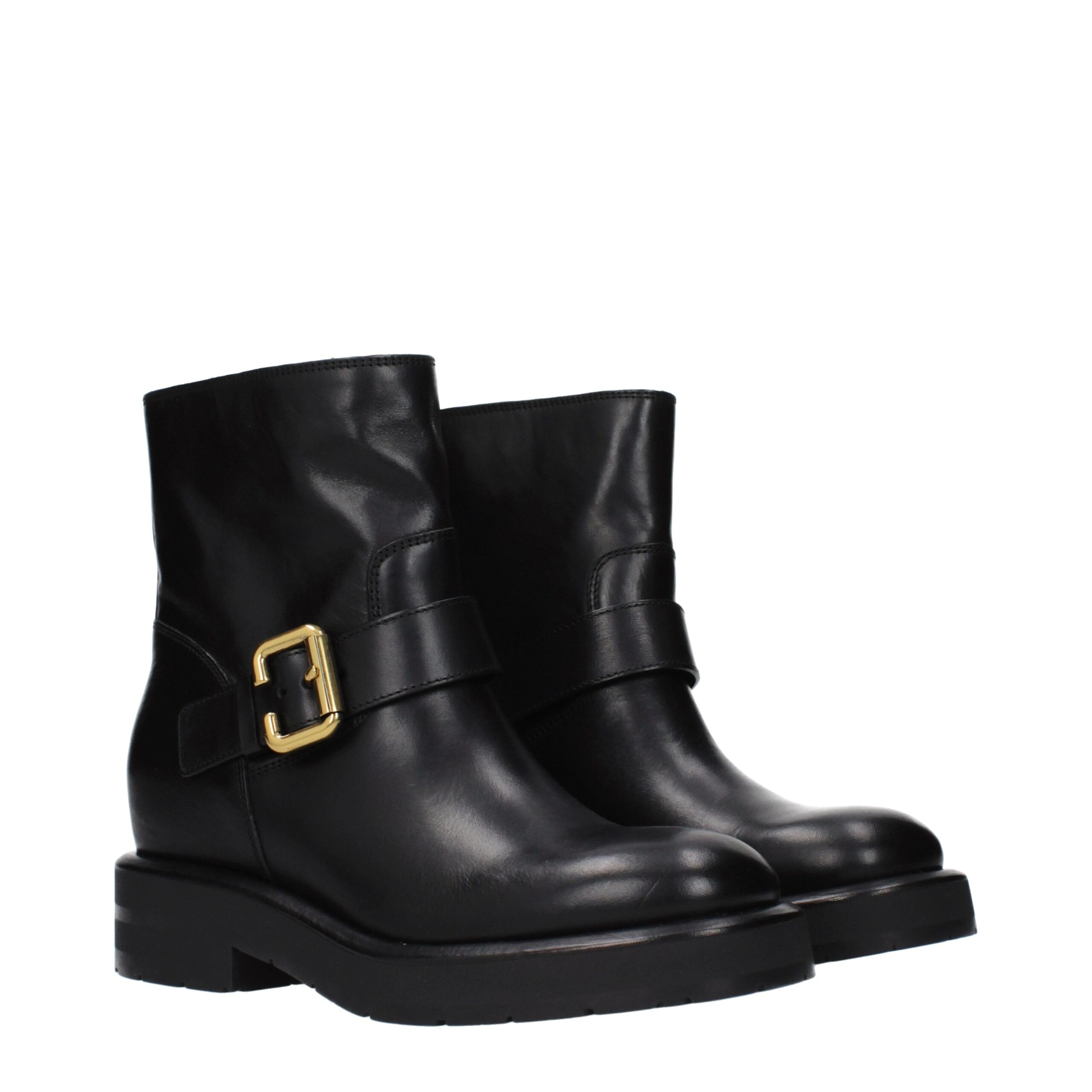 ChloƩ Black Leather Ankle Boots - Image 2