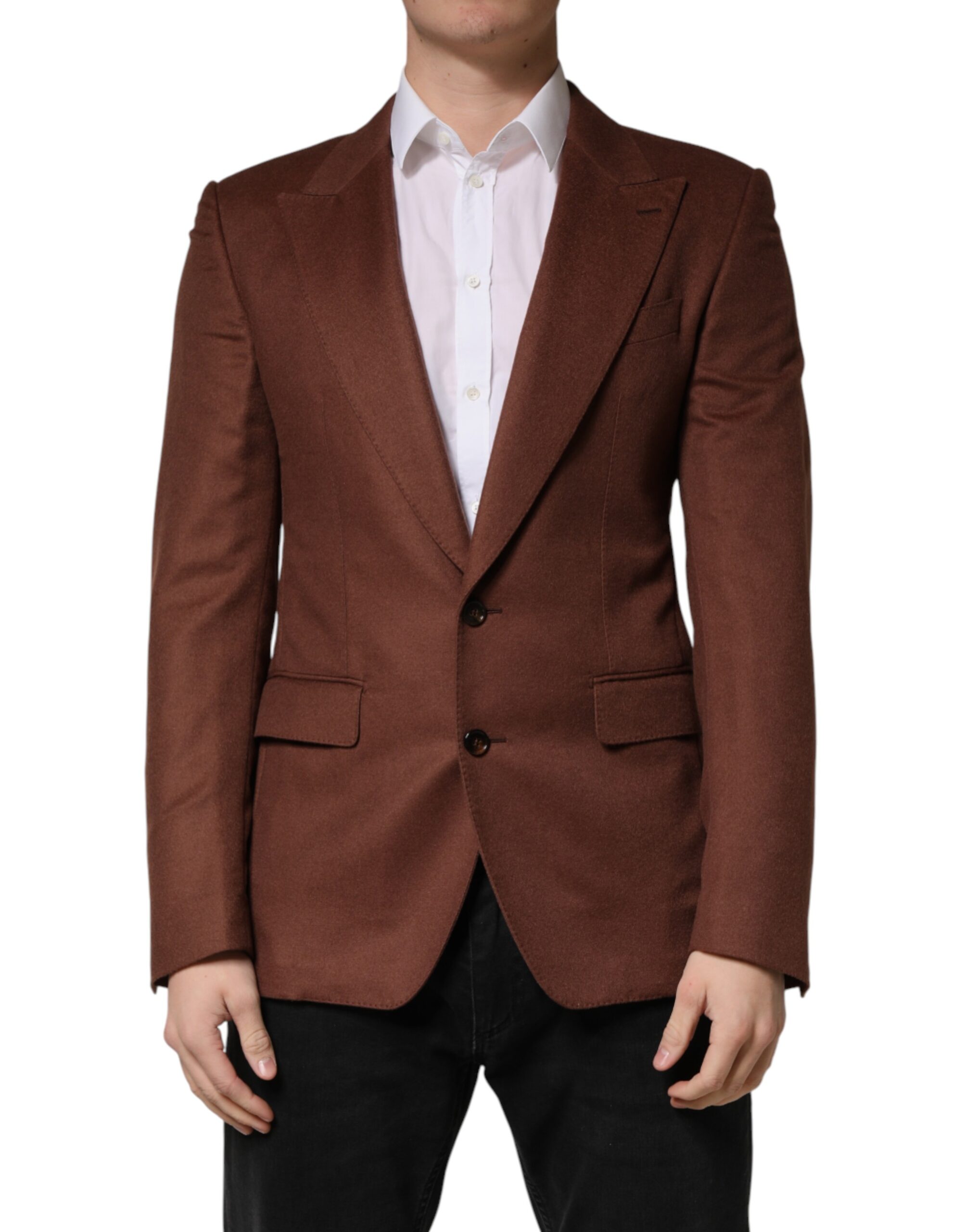 Dolce & Gabbana Brown Cashmere Single Breasted Jacket Blazer - Image 2