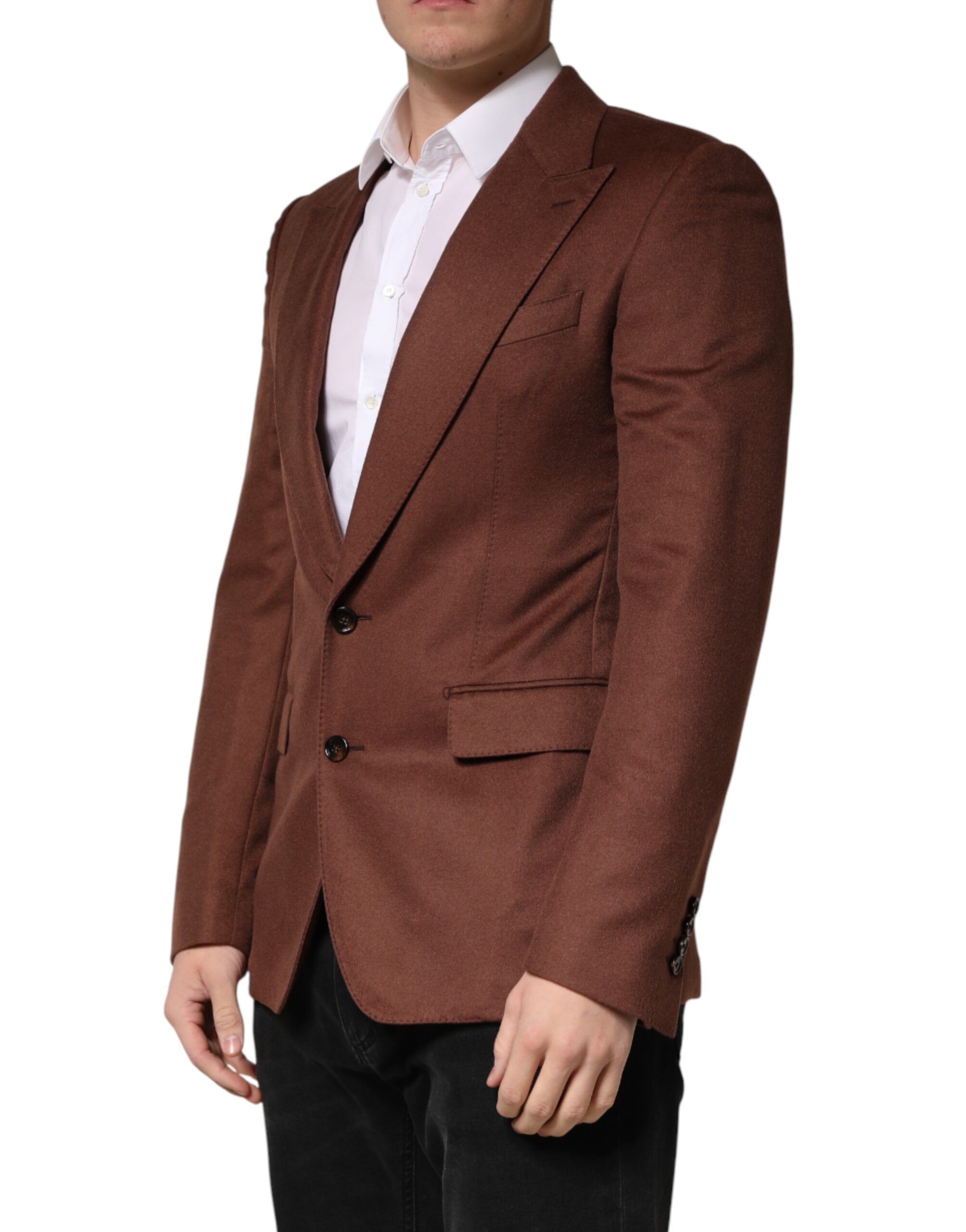 Dolce & Gabbana Brown Cashmere Single Breasted Jacket Blazer - Image 3