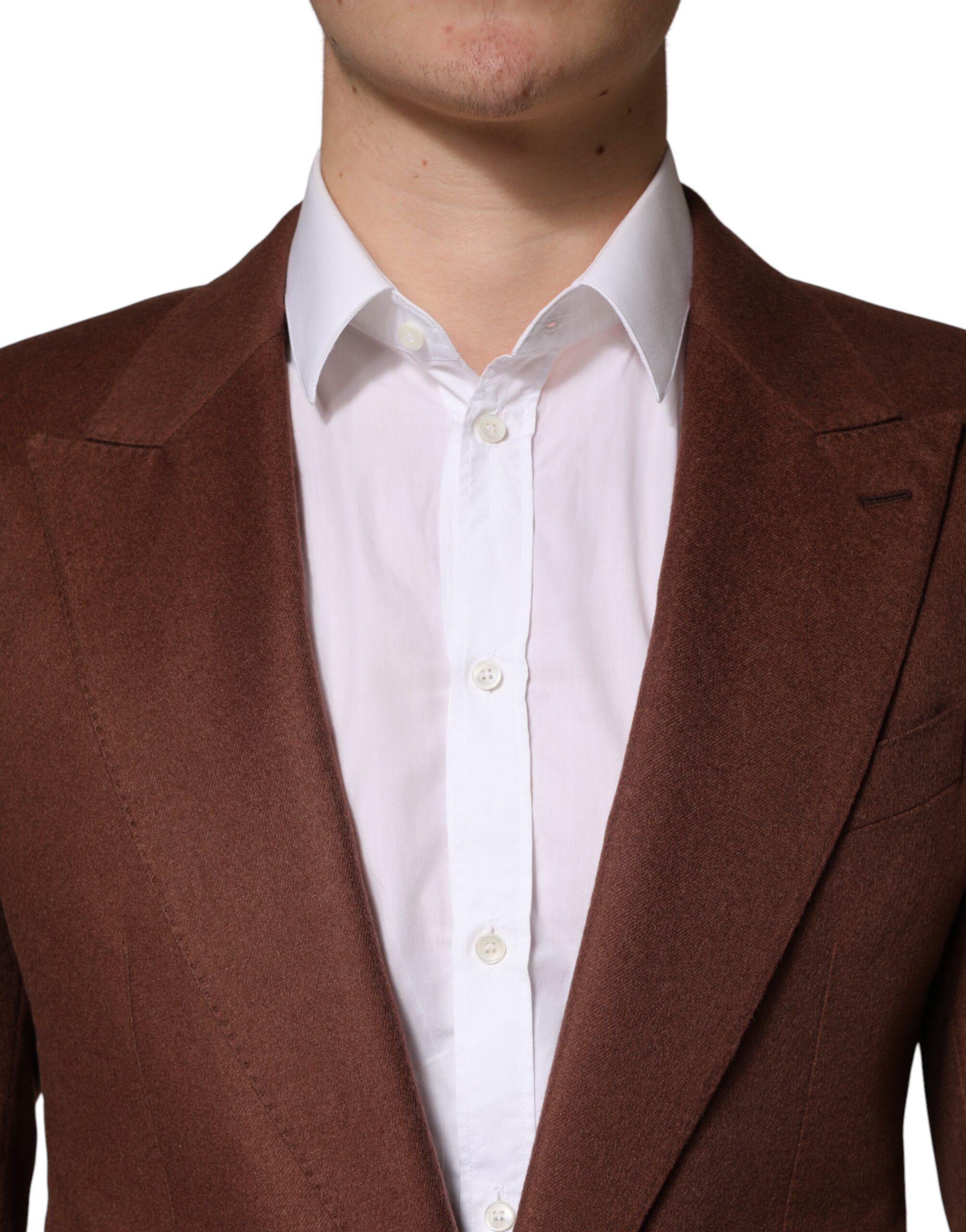 Dolce & Gabbana Brown Cashmere Single Breasted Jacket Blazer - Image 5