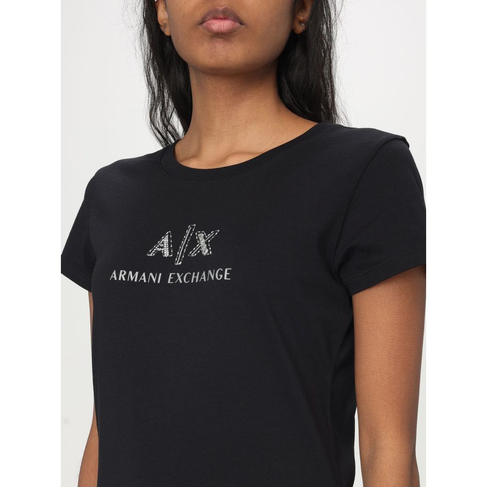 Armani Exchange Black Cotton T-Shirt - Image 2