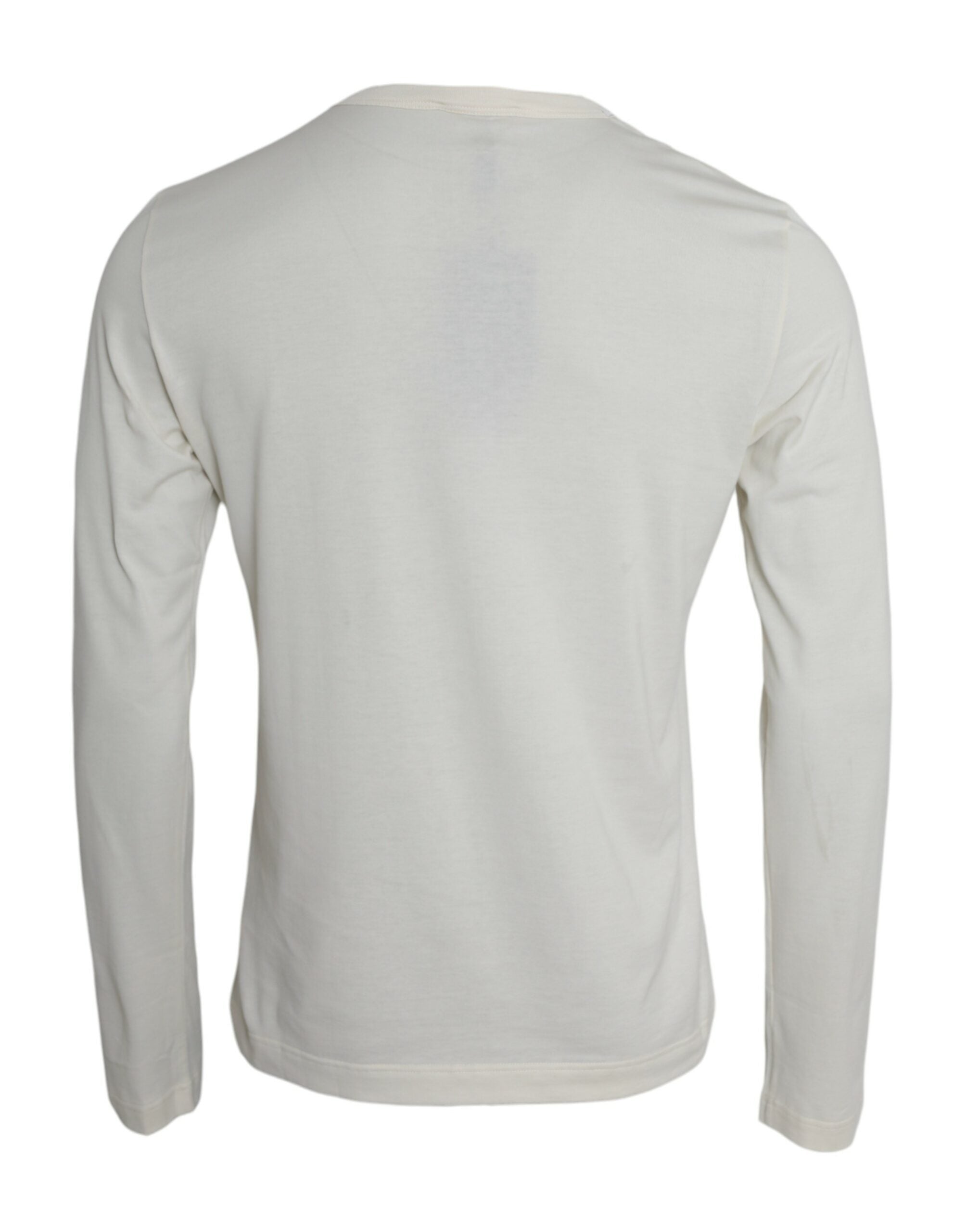 Dolce & Gabbana White Cotton Long Sleeve T-Shirt - Image 2