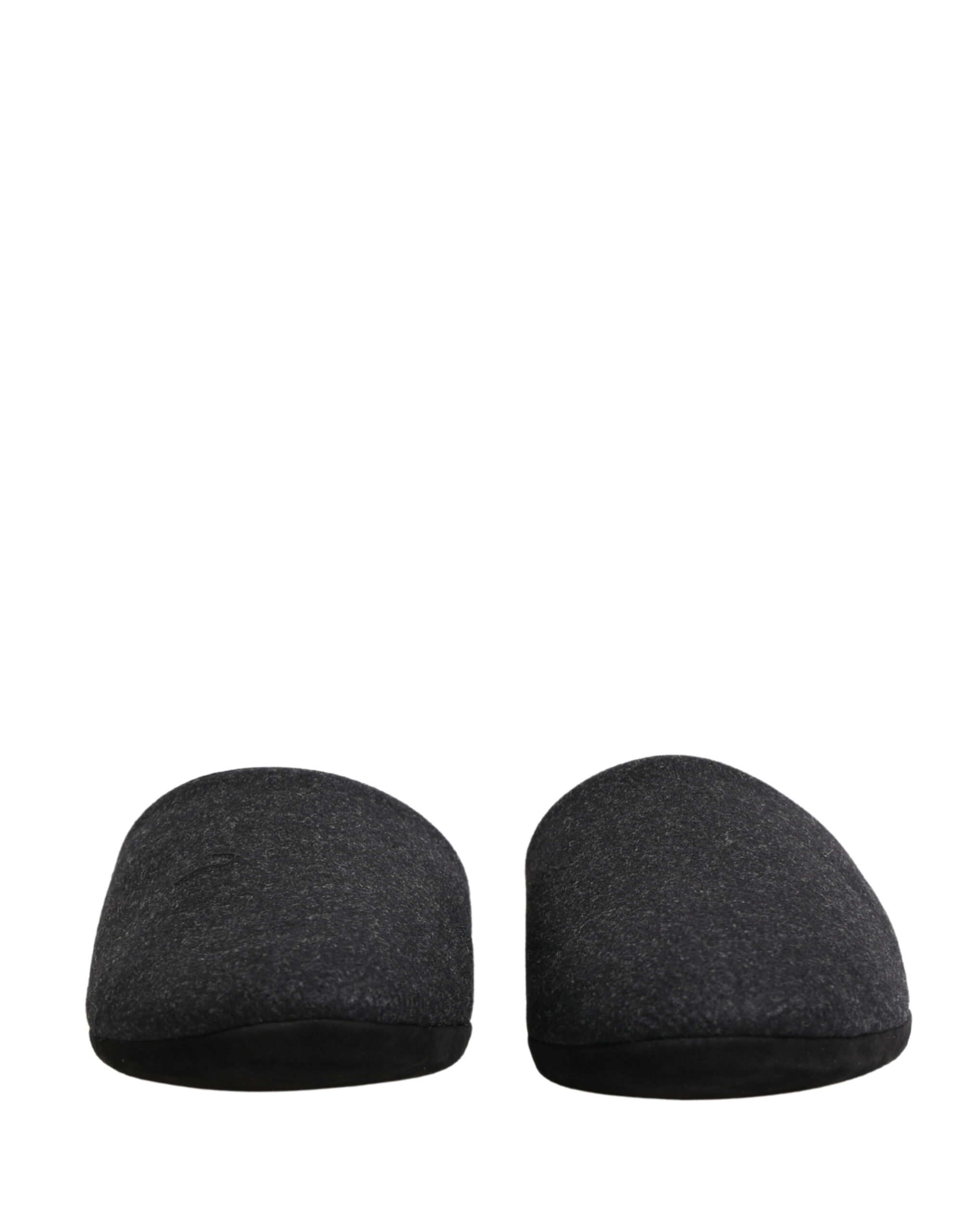 Dolce & Gabbana Anthracite Wool Cashmere Quilted Slippers Shoes - Image 3