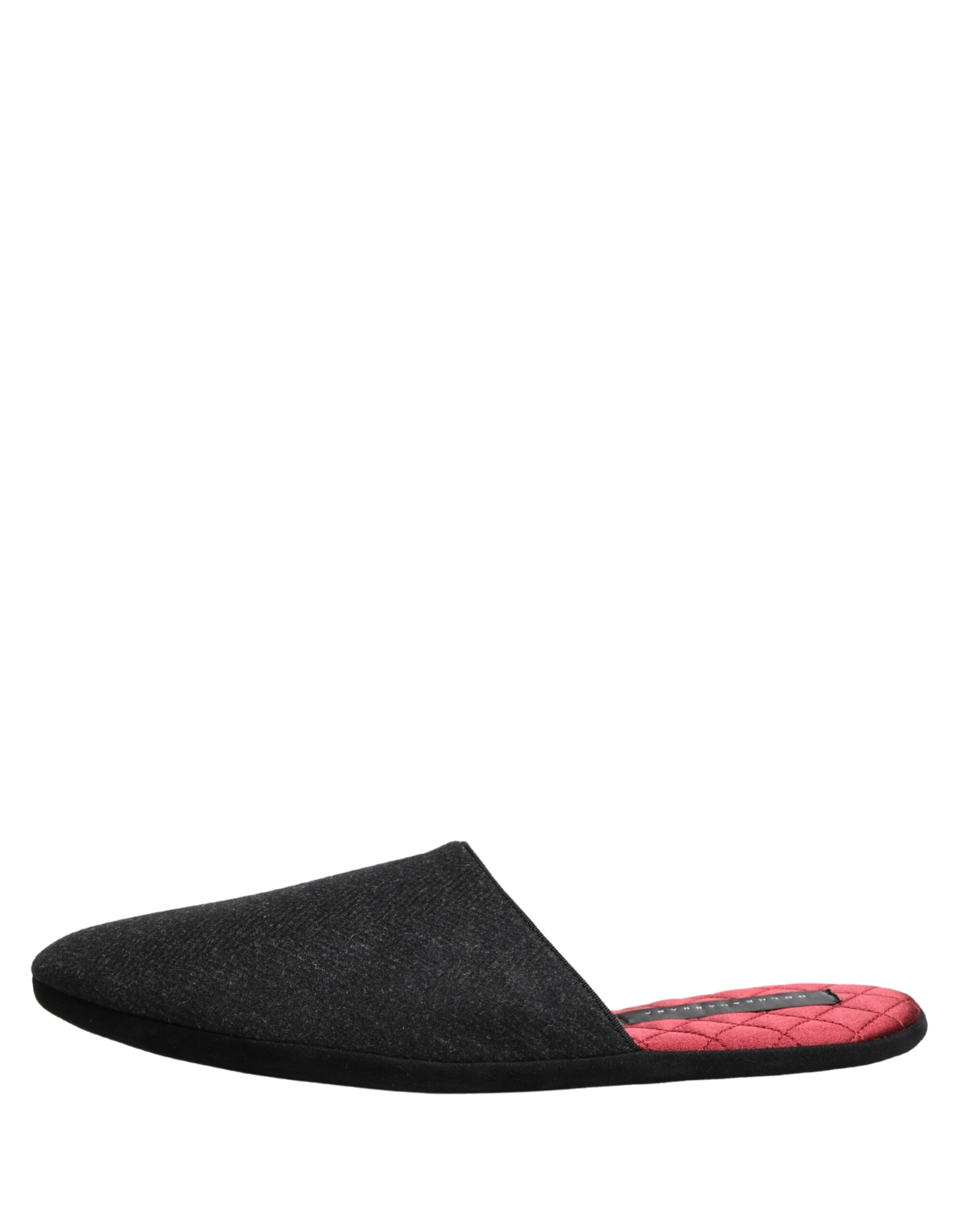 Dolce & Gabbana Anthracite Wool Cashmere Quilted Slippers Shoes - Image 7