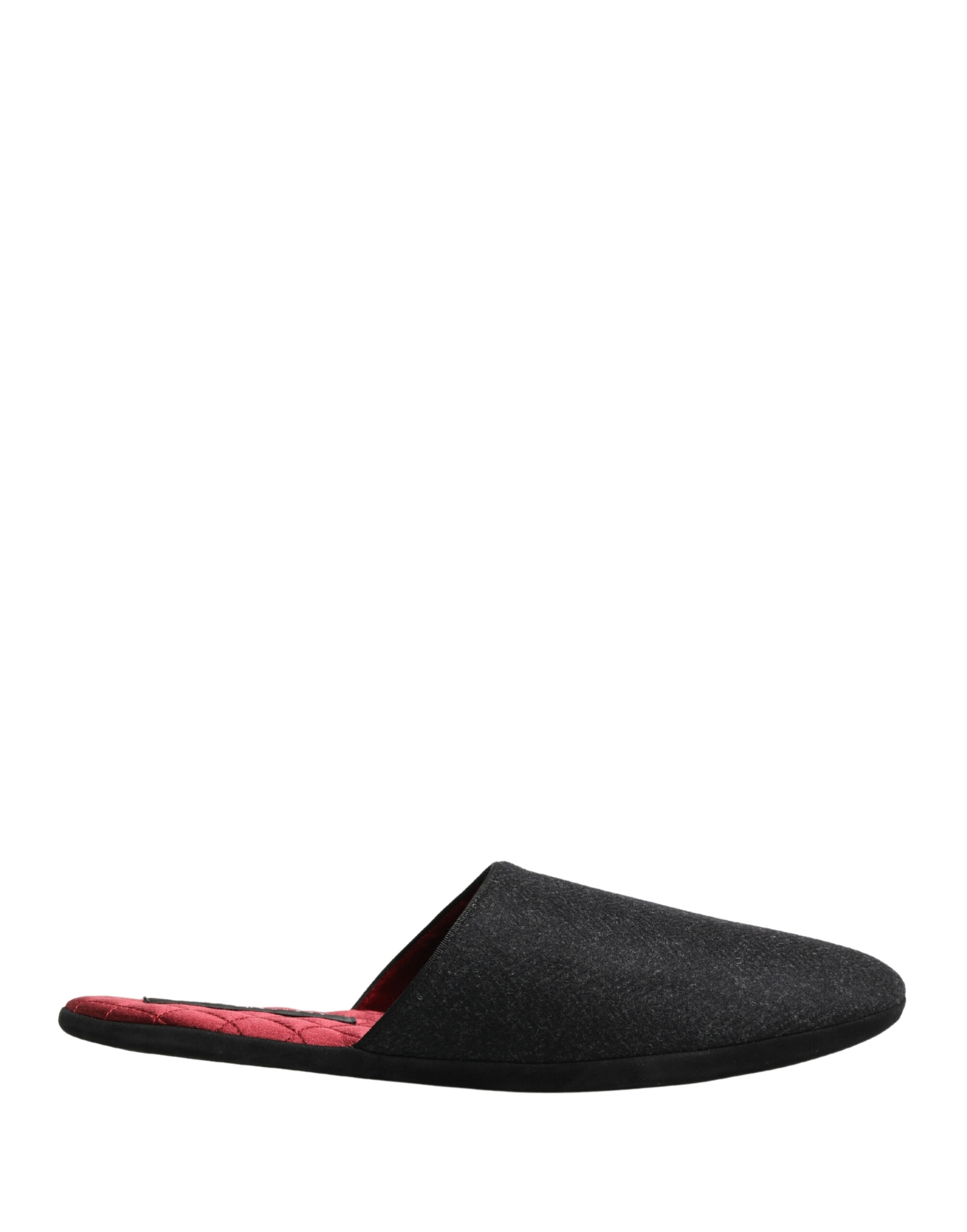 Dolce & Gabbana Anthracite Wool Cashmere Quilted Slippers Shoes - Image 2