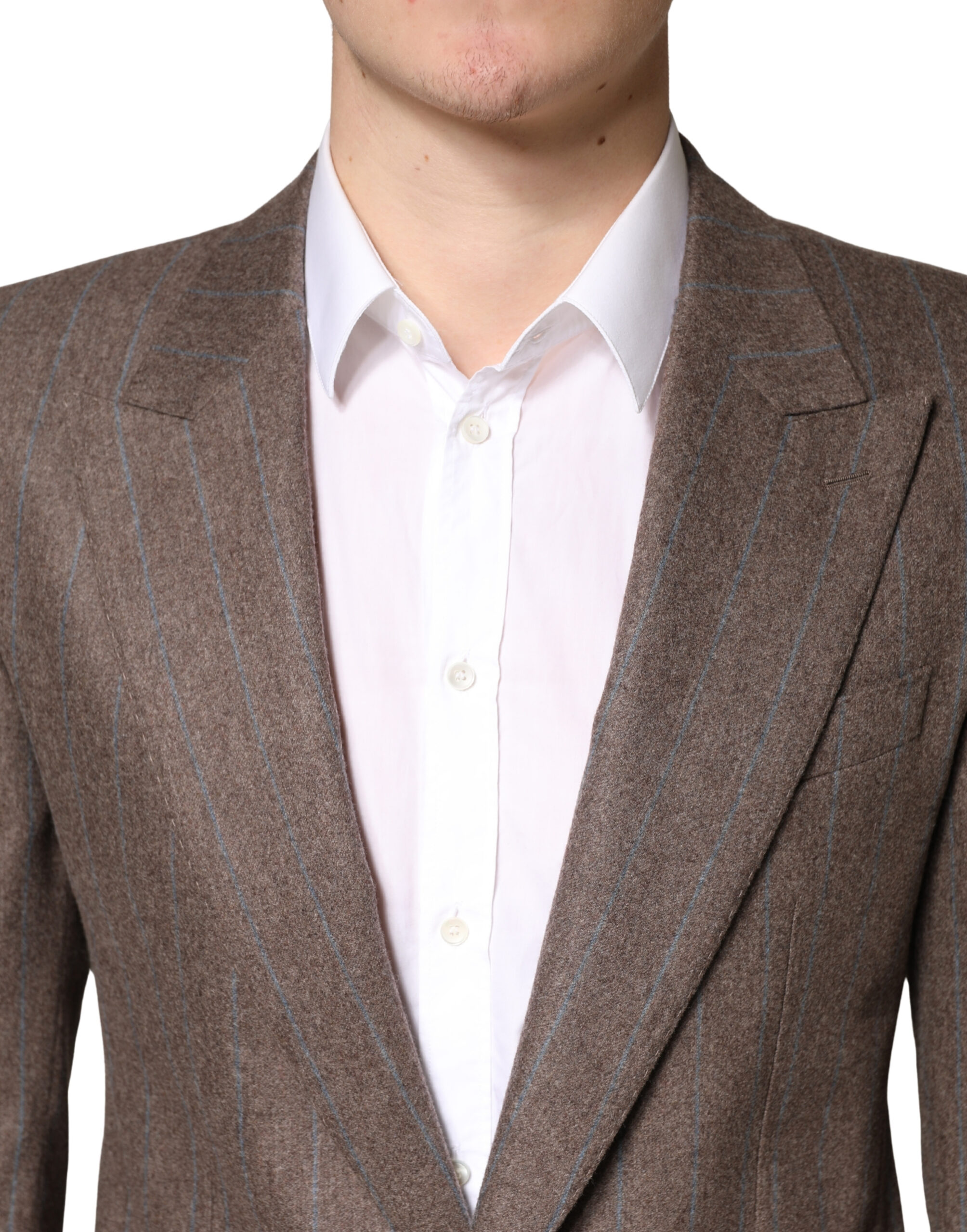 Dolce & Gabbana Brown Stripes Single Breasted Blazer - Image 5