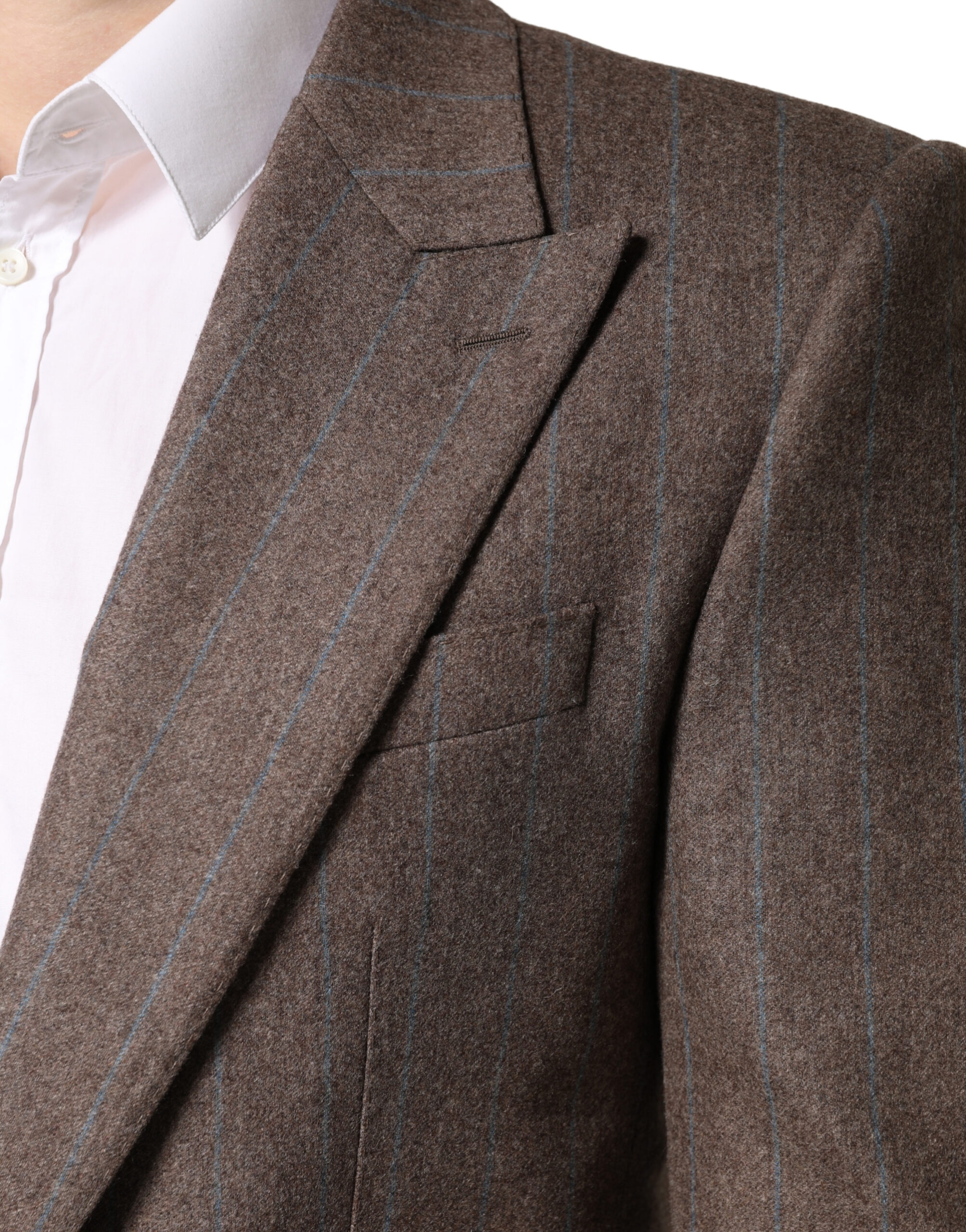 Dolce & Gabbana Brown Stripes Single Breasted Blazer - Image 6