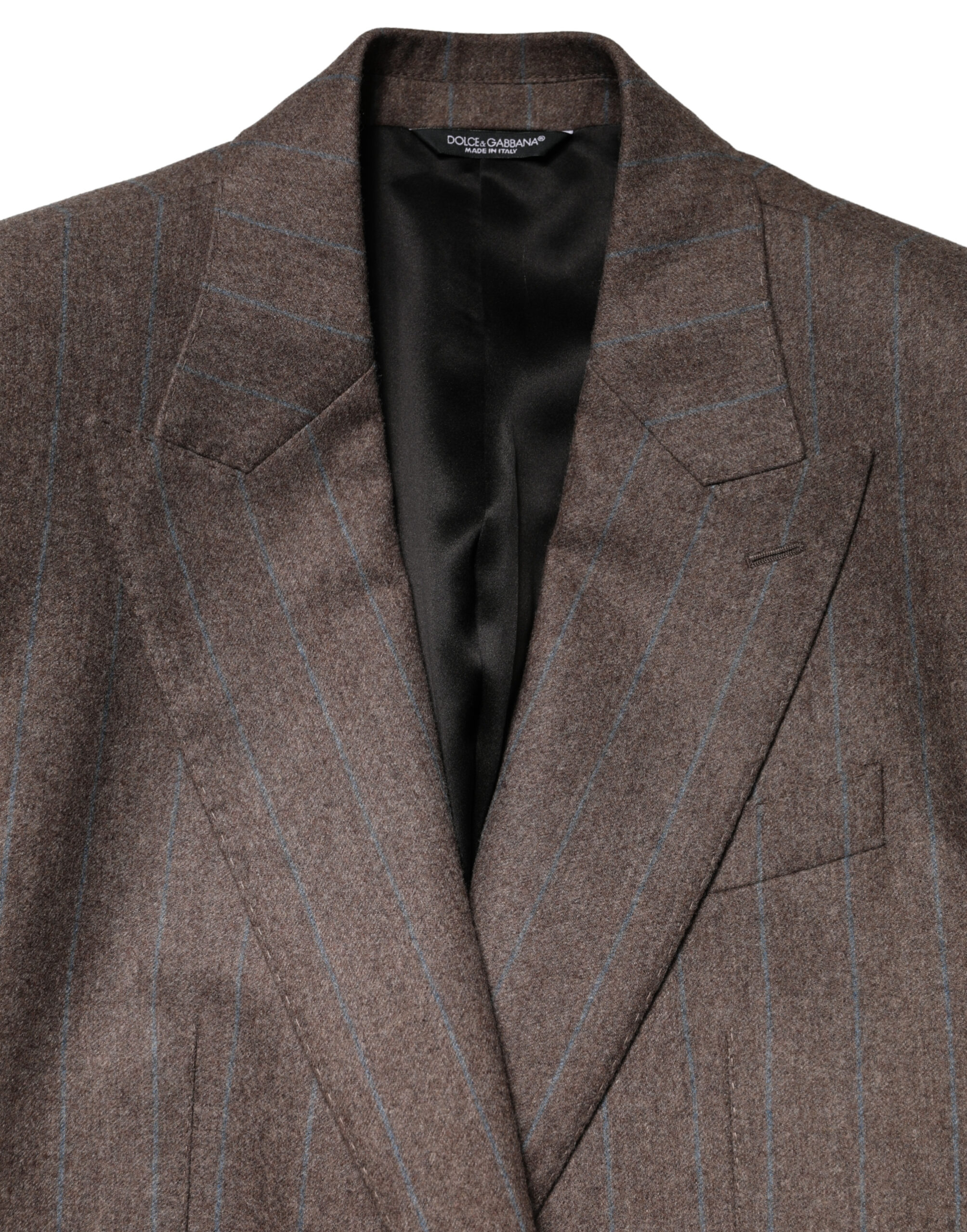 Dolce & Gabbana Brown Stripes Single Breasted Blazer - Image 7