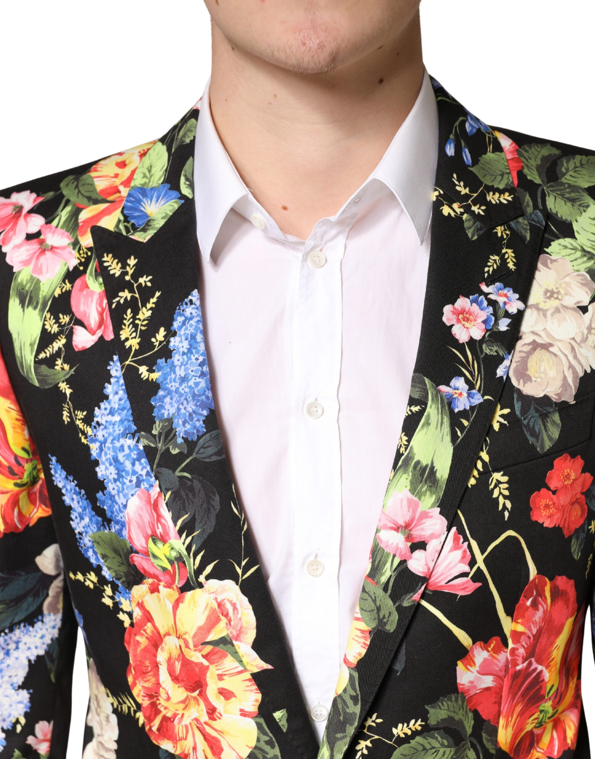 Dolce & Gabbana Black Floral Single Breasted MARTINI 2 Piece Suit - Image 5