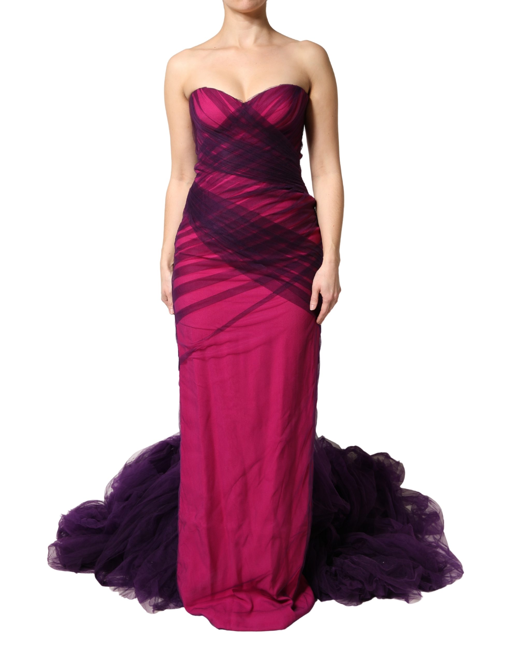 Dolce & Gabbana Pink Black Strapless Sheath Mermaid Dress - Image 5